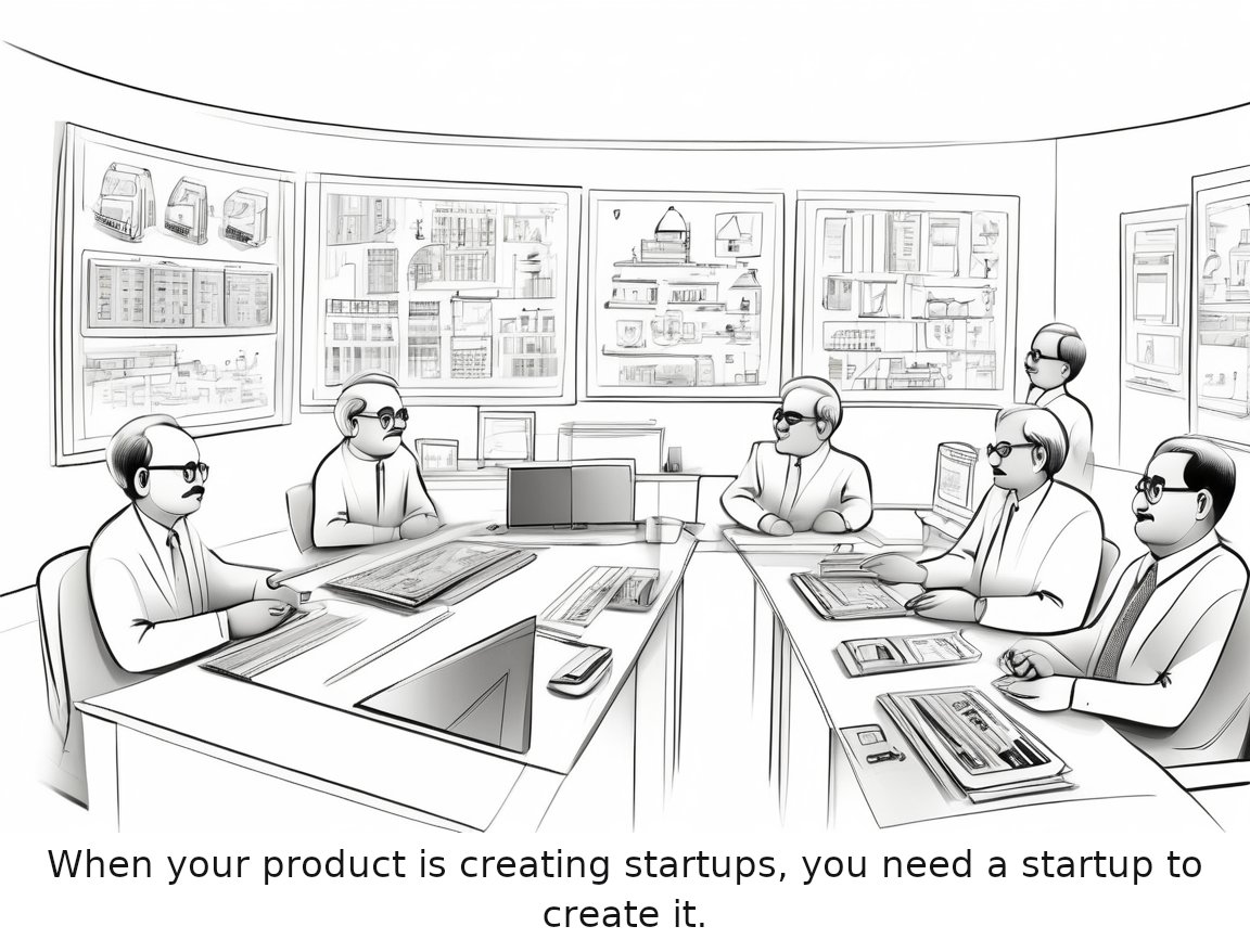 A startup that builds other startups raised $100M, and is all-in on physical AI — one-panel cartoon