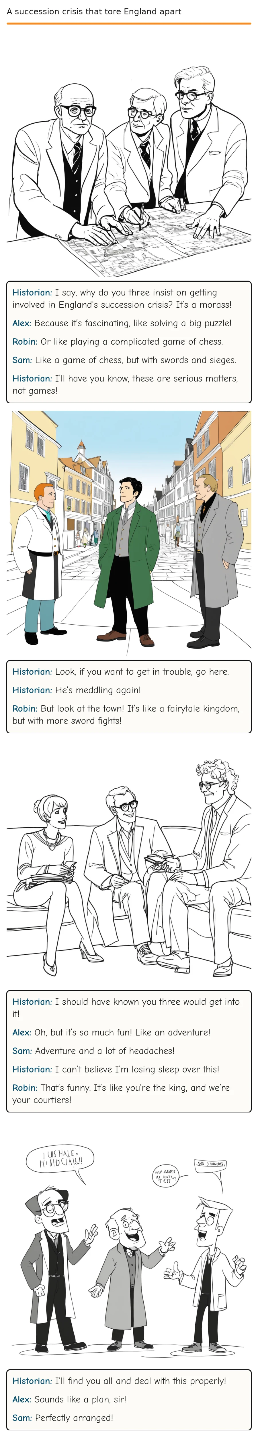 A succession crisis that tore England apart — comic strip
