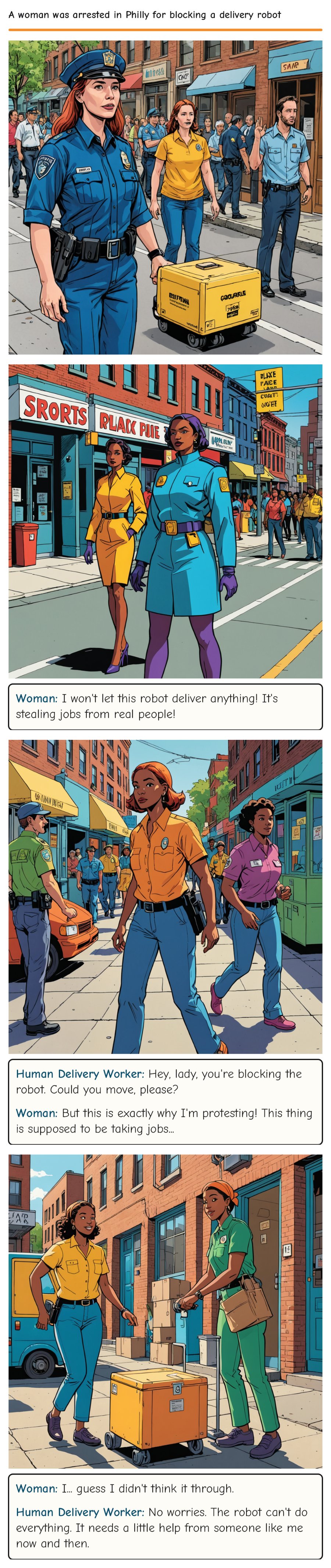 A woman was arrested in Philly for blocking a delivery robot