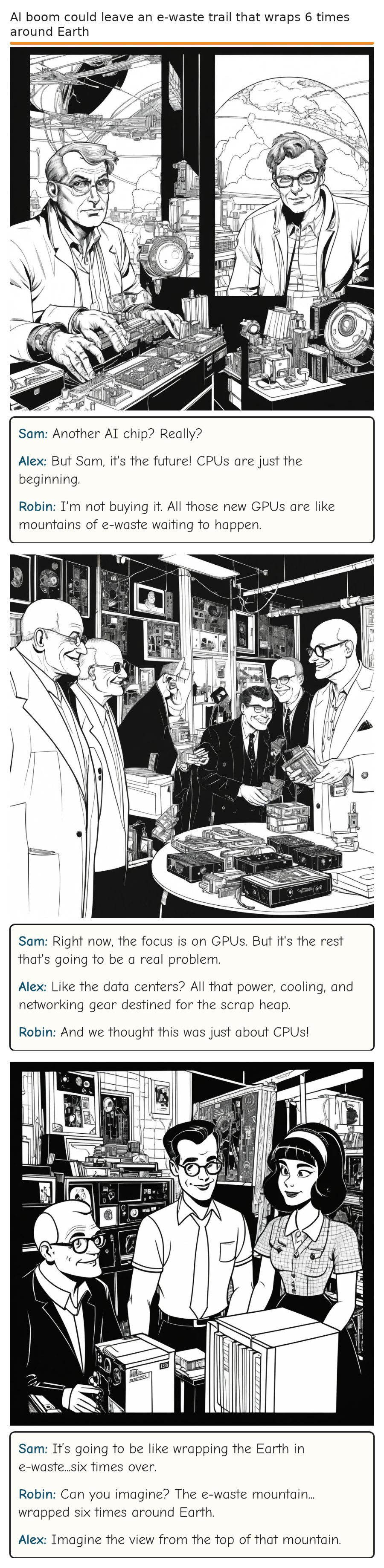 AI boom could leave an e-waste trail that wraps 6 times around Earth — comic strip