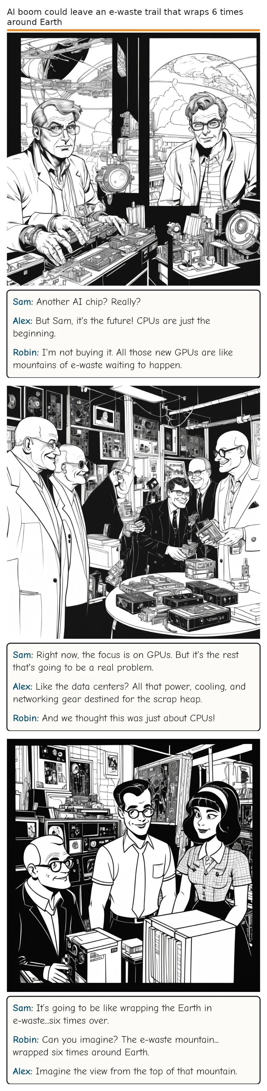 AI boom could leave an e-waste trail that wraps 6 times around Earth — comic strip
