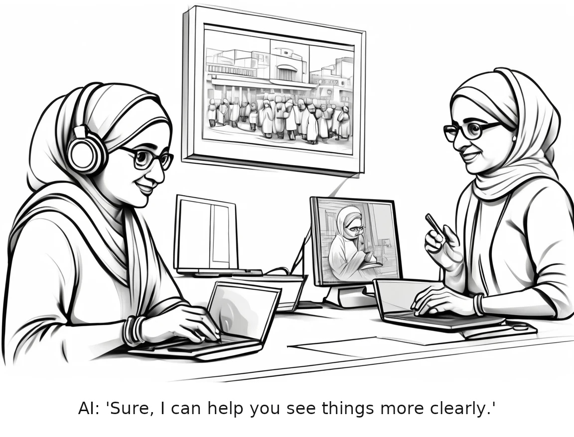 AI: 'Sure, I can help you see things more clearly.'