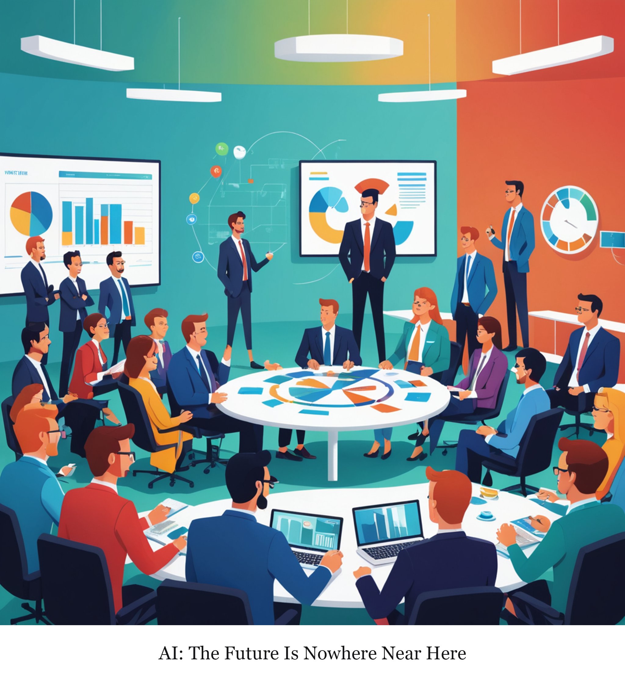 AI delivers ‘zero financial payoff’ to most companies, Apollo economist says — one-panel cartoon