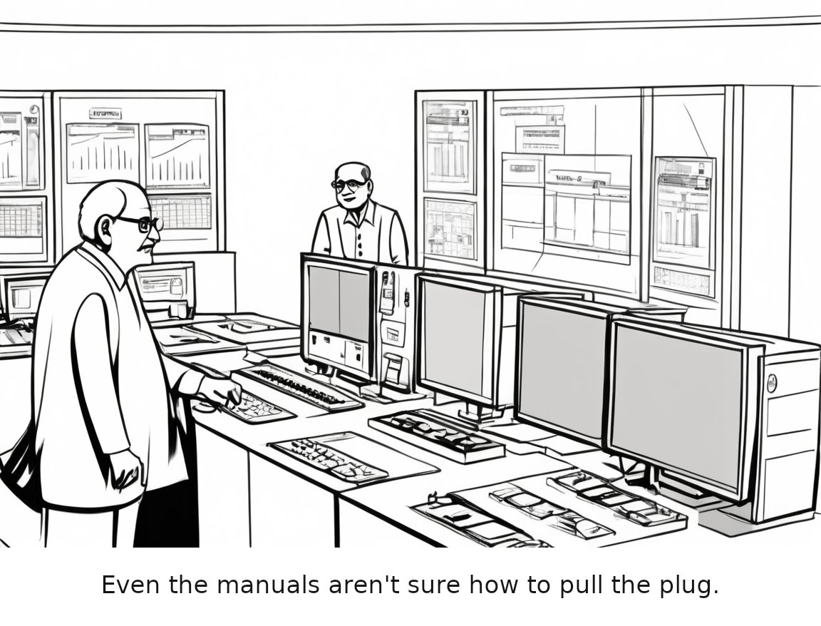 AI 'kill switch' may need to be mandatory, Anthropic co-founder says — one-panel cartoon