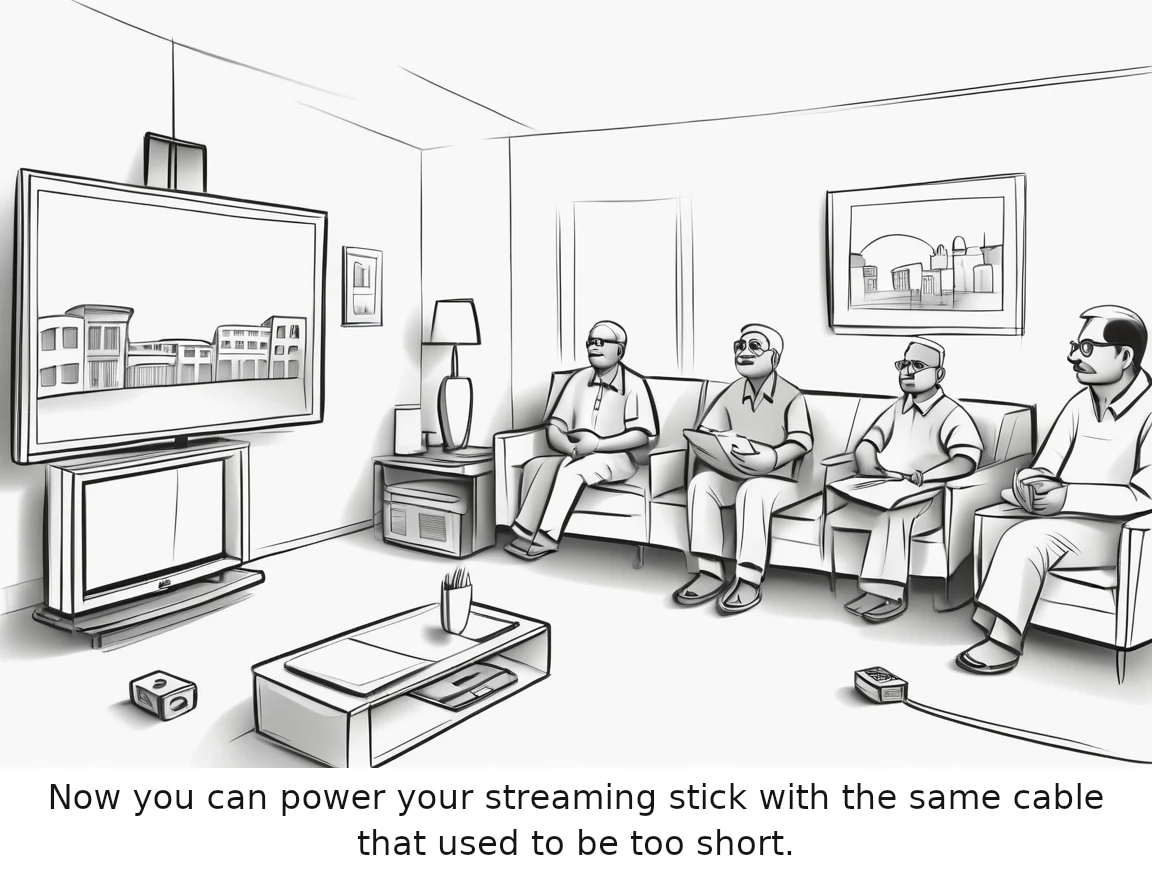 Now you can power your streaming stick with the same cable that used to be too short.