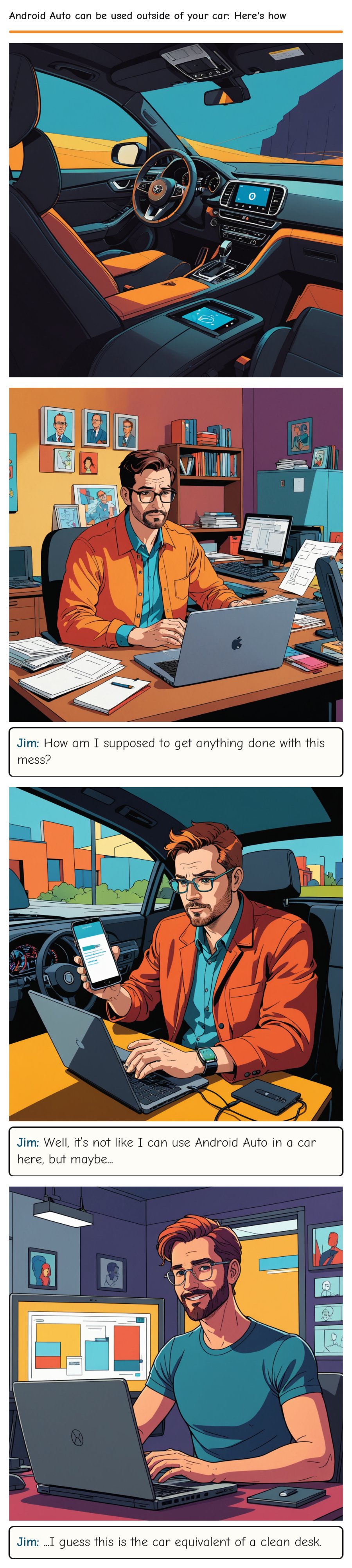Android Auto can be used outside of your car: Here's how — comic strip