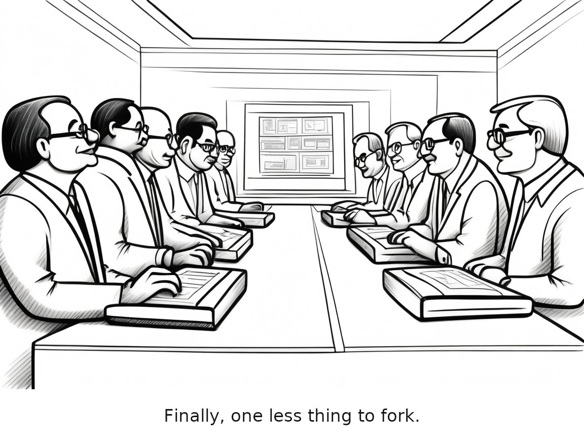 Finally, one less thing to fork.