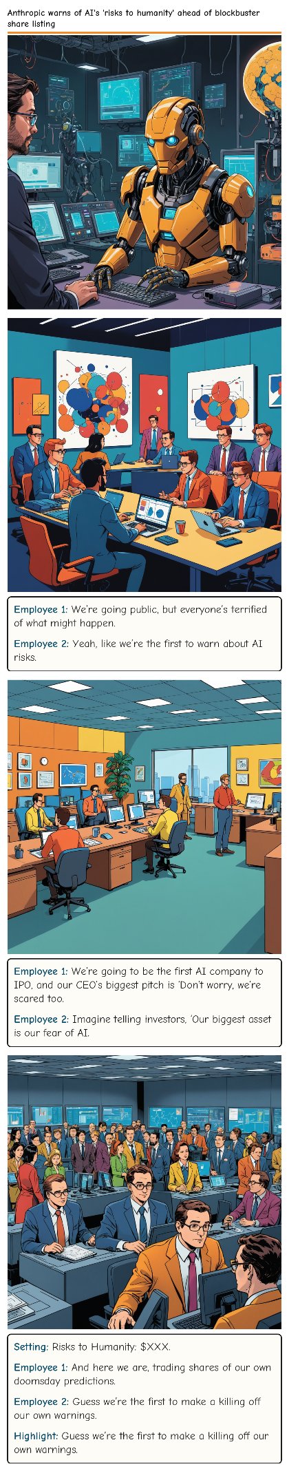 Anthropic warns of AI's 'risks to humanity' ahead of blockbuster share listing