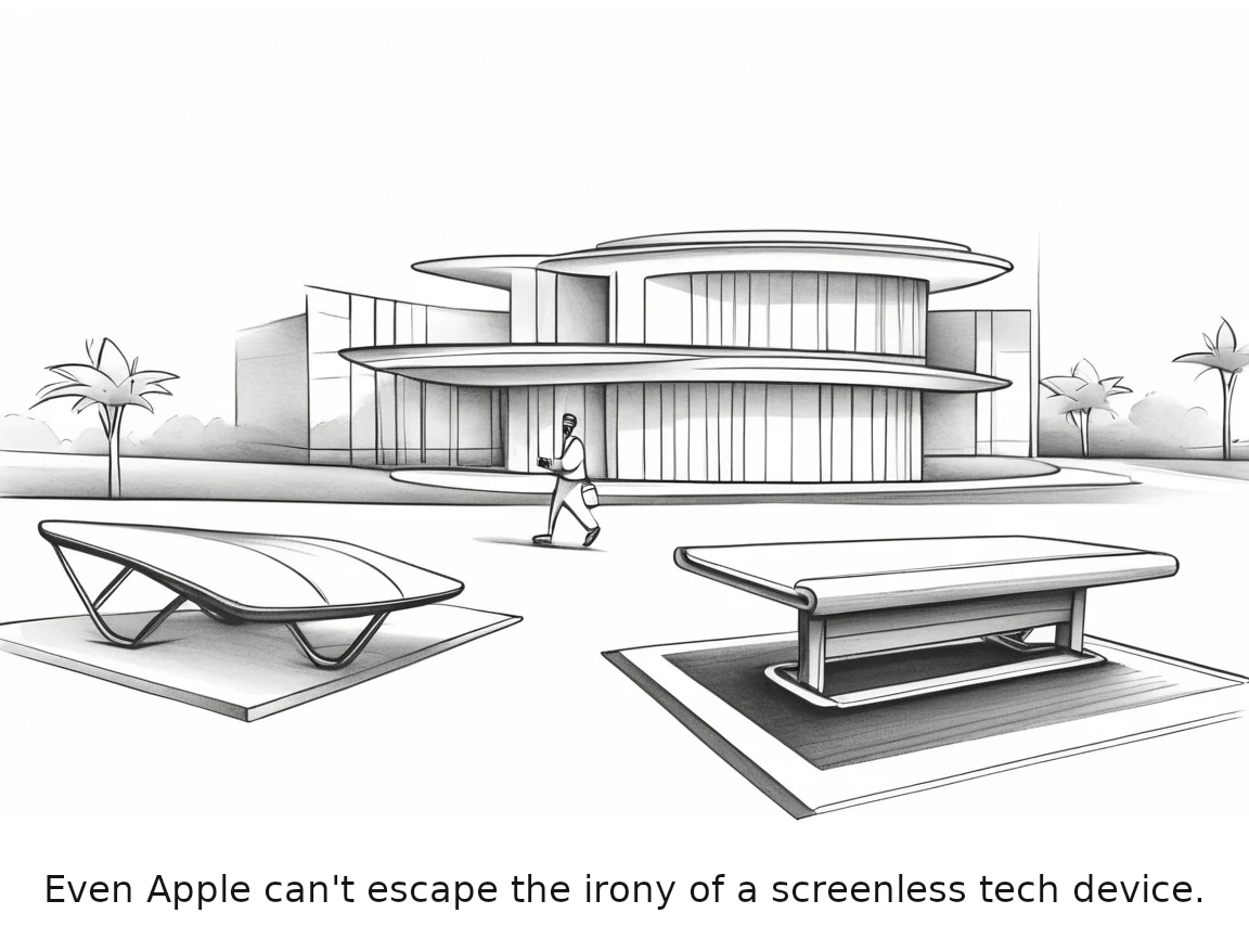 Even Apple can't escape the irony of a screenless tech device.