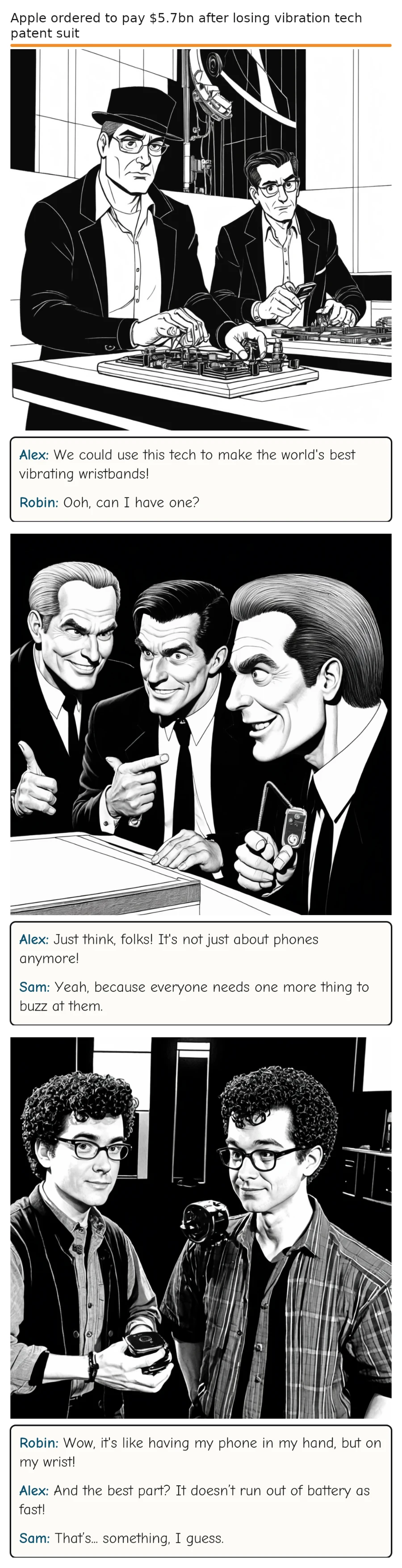 Apple ordered to pay $5.7bn after losing vibration tech patent suit — comic strip