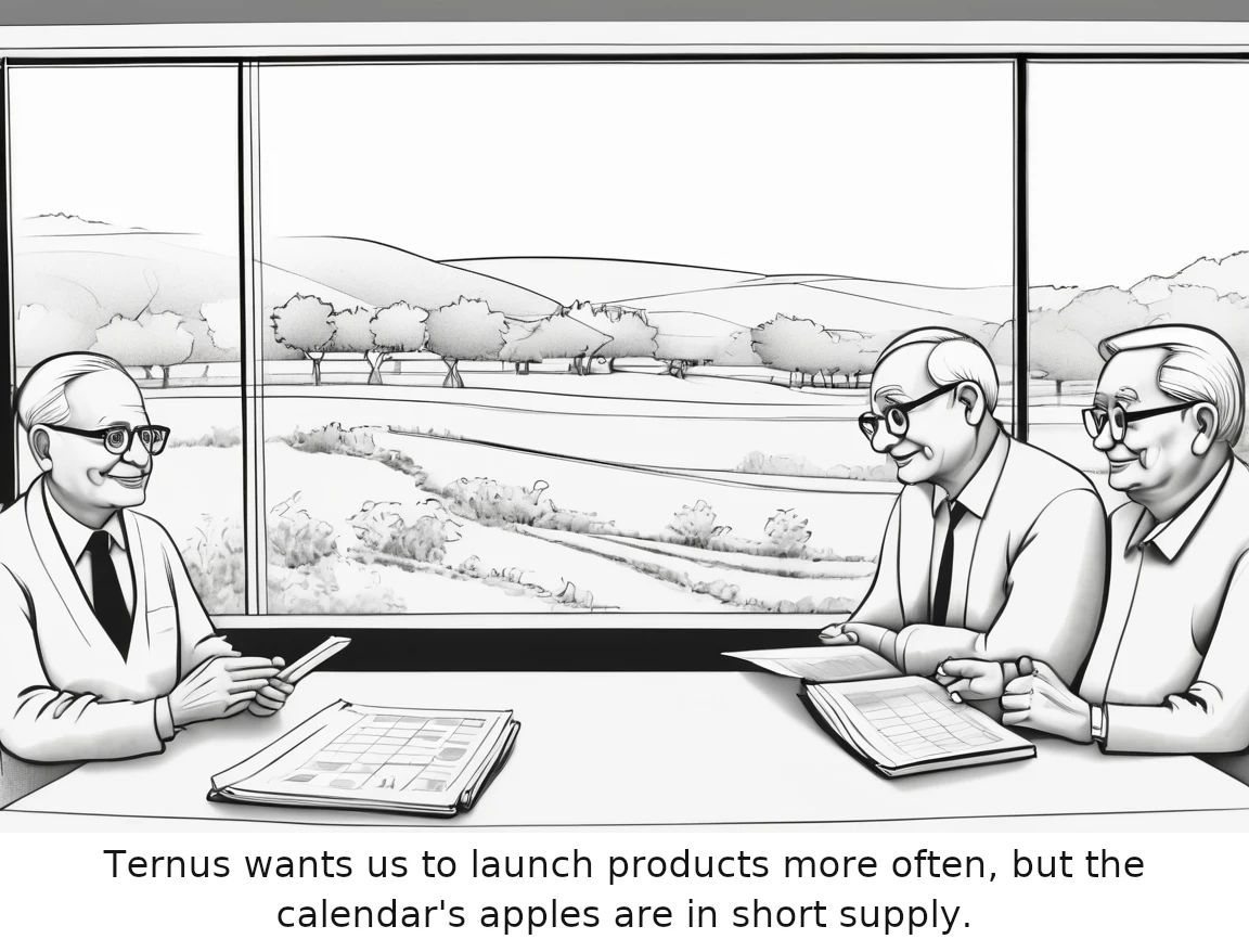 Ternus wants us to launch products more often, but the calendar's apples are in short supply.