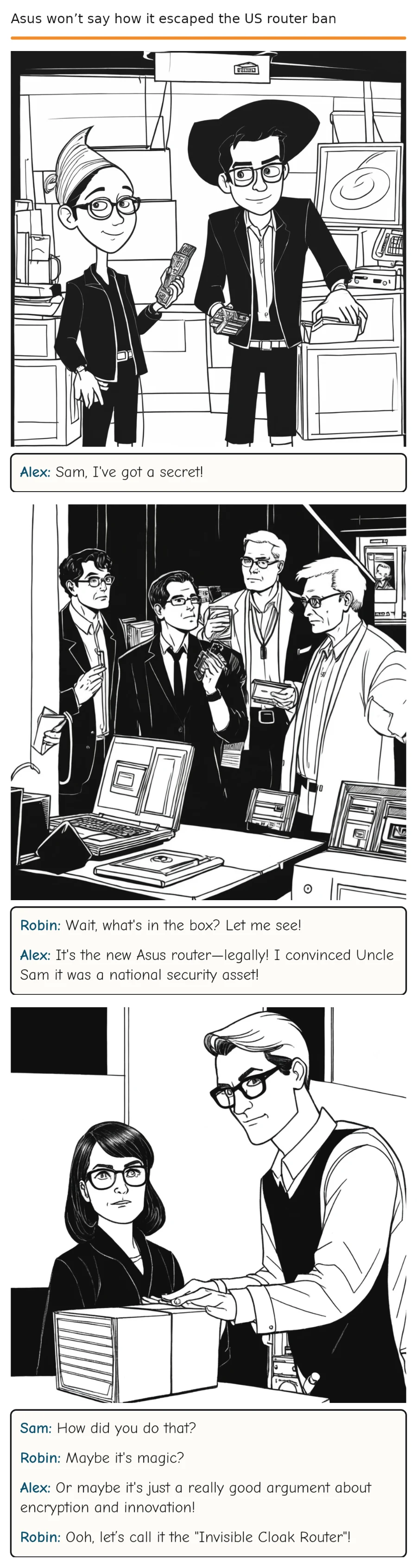 Asus won’t say how it escaped the US router ban — comic strip