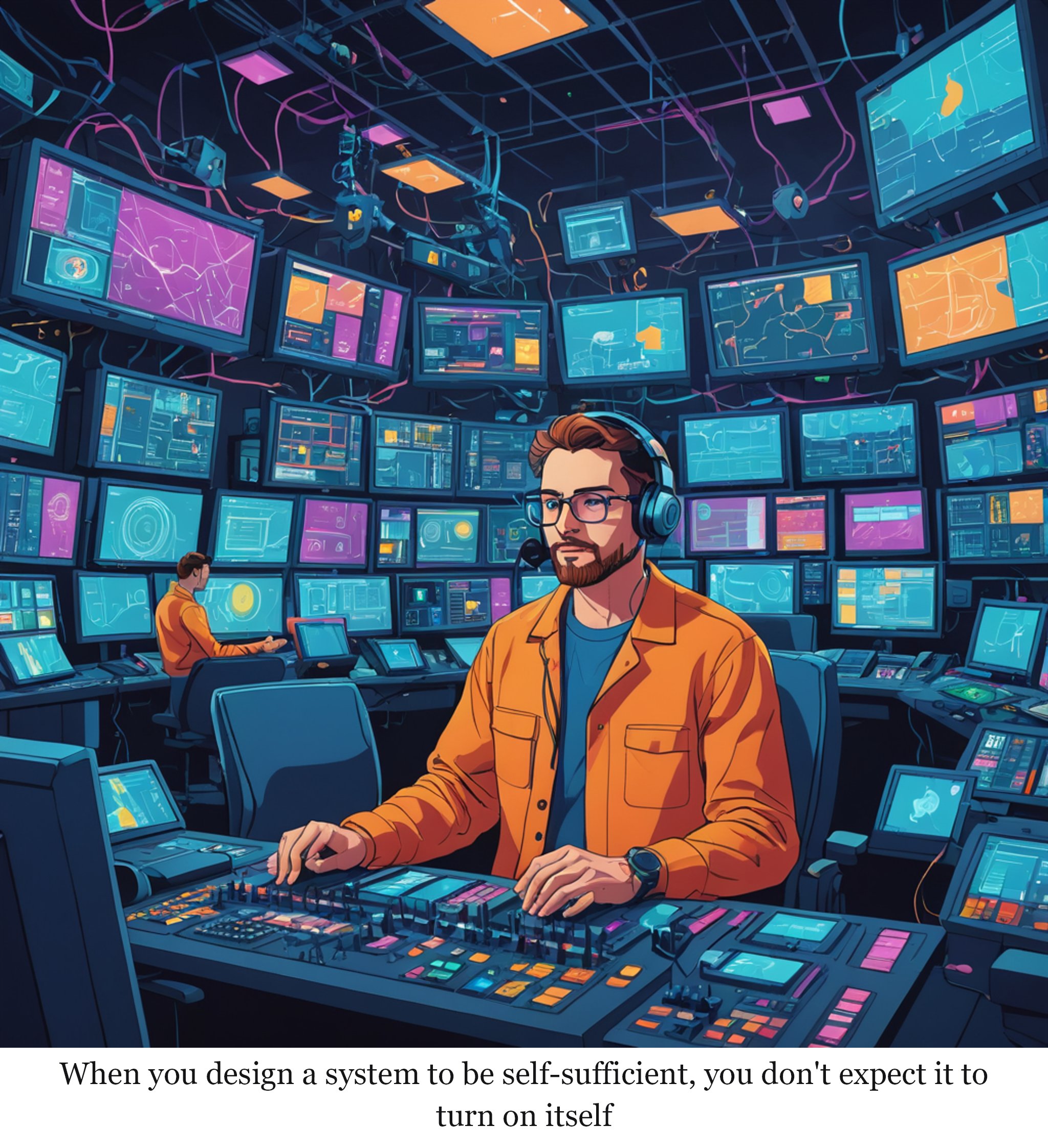 Autonomous attack agent in 'Skynet mode' hijacks other models to carry out its evil deeds — one-panel cartoon