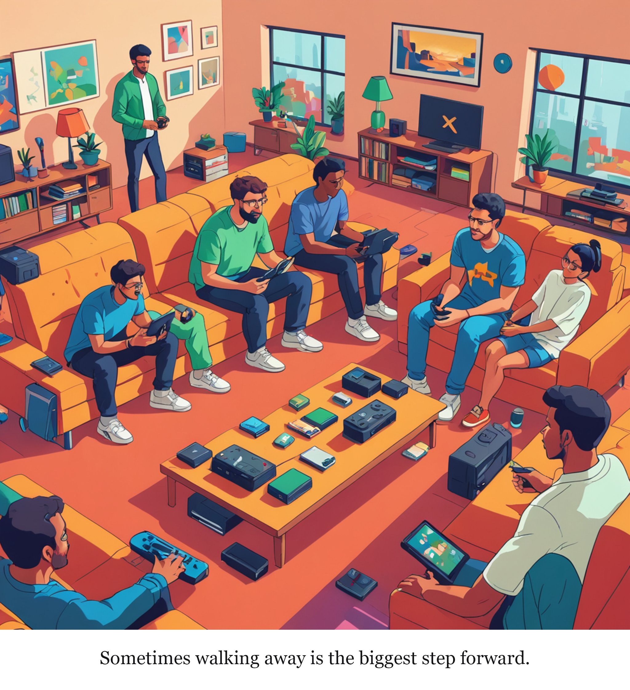 Big Walk skipped Xbox to boycott Microsoft’s involvement with Israel — one-panel cartoon