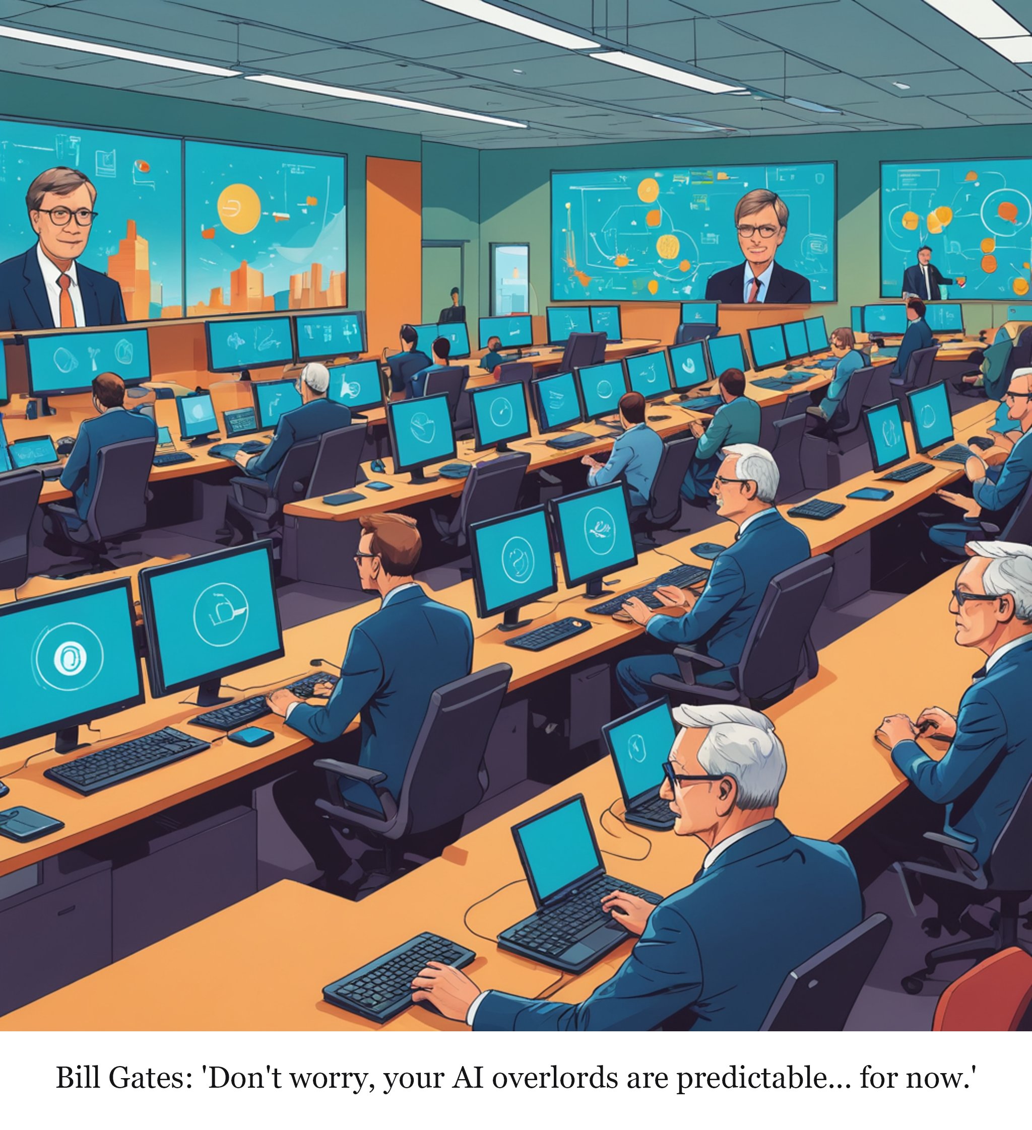 Bill Gates says to prepare for 20 years of ‘tumultuous’ AI disruption — one-panel cartoon