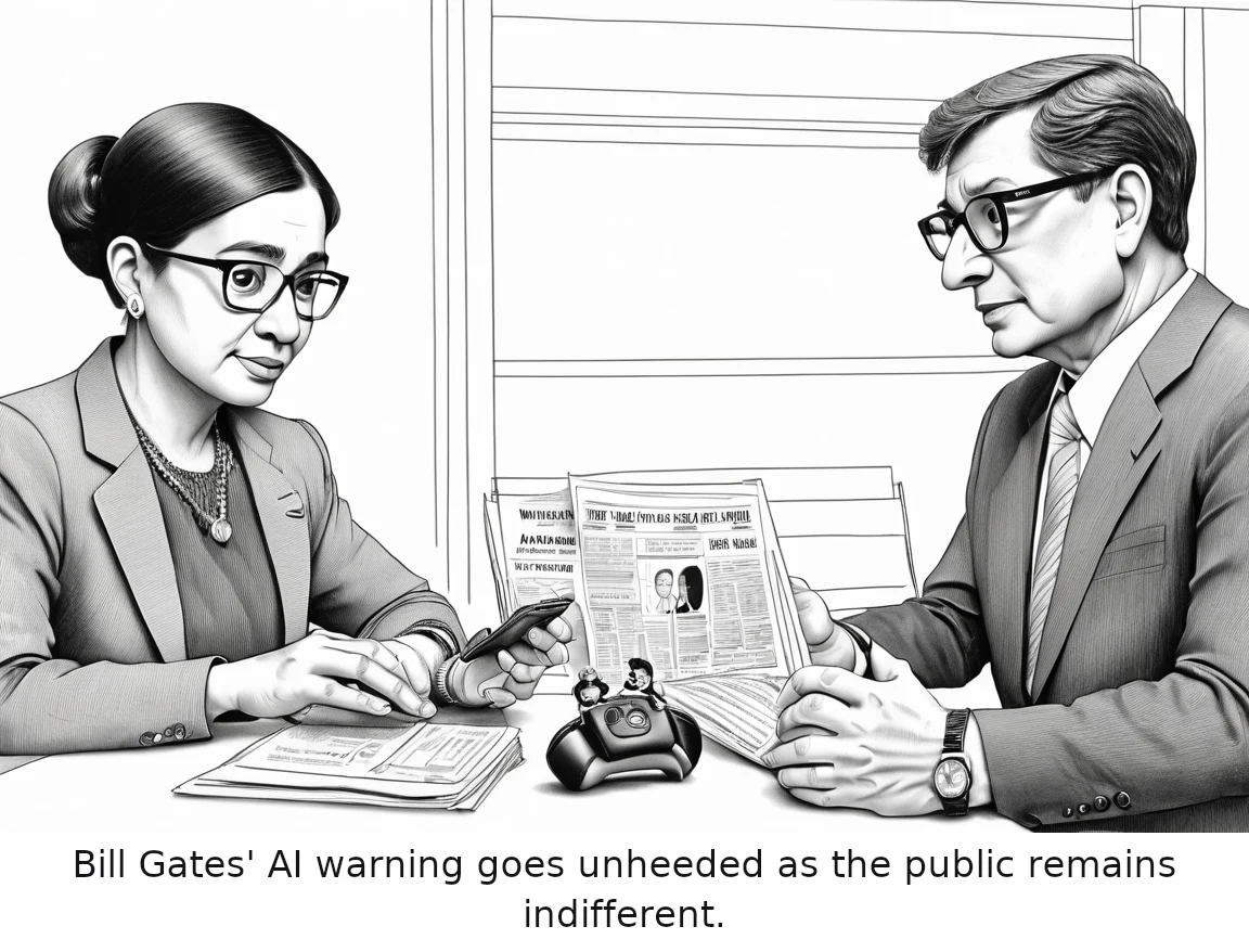 Bill Gates' AI warning goes unheeded as the public remains indifferent.
