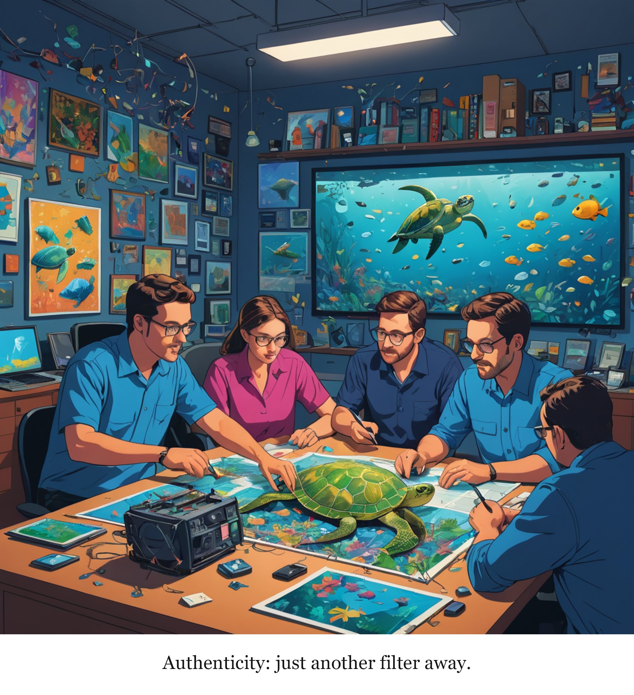 Blue Planet III is keeping the rough edges in the age of AI — one-panel cartoon