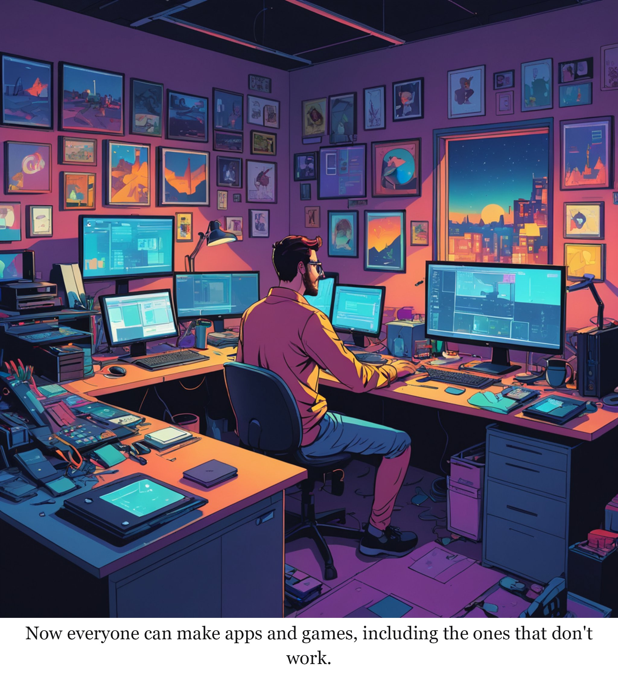 Bluesky’s AI tool now lets you make games and apps to share on social — one-panel cartoon