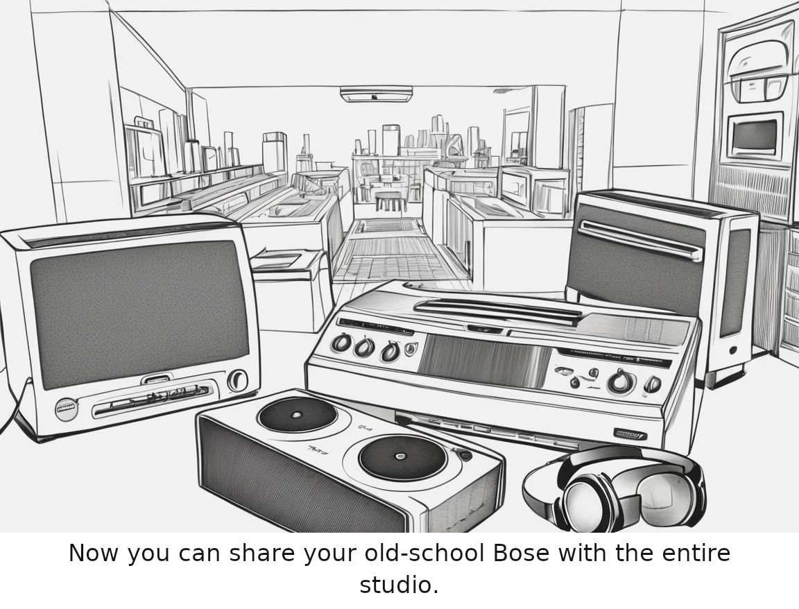 Now you can share your old-school Bose with the entire studio.