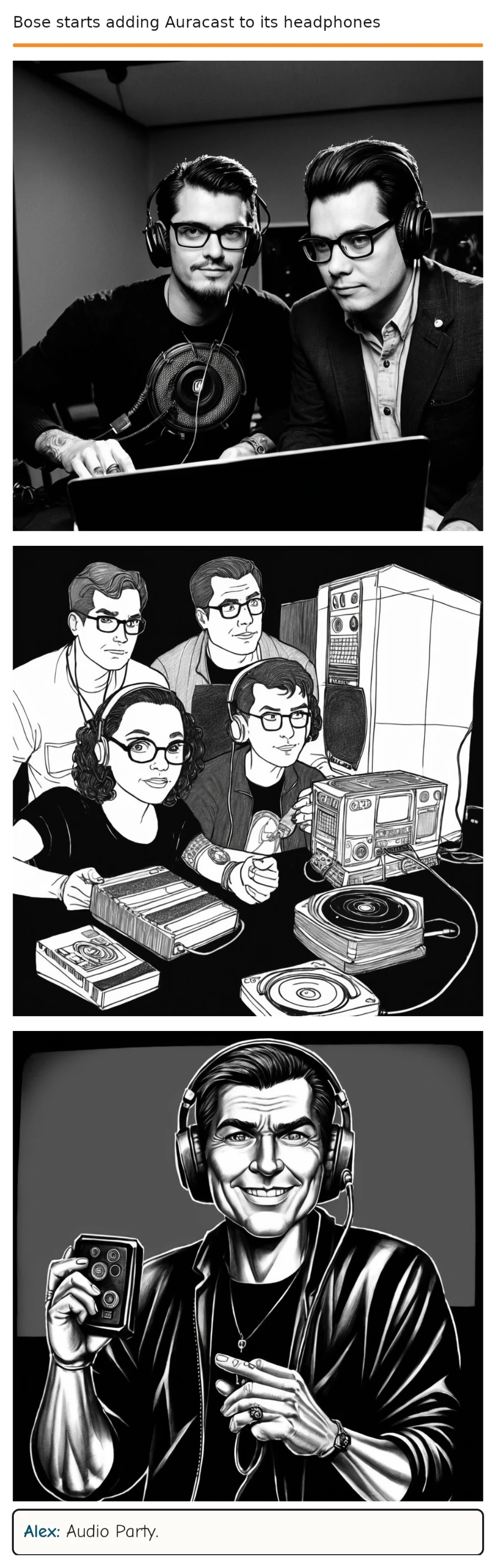 Bose starts adding Auracast to its headphones — comic strip