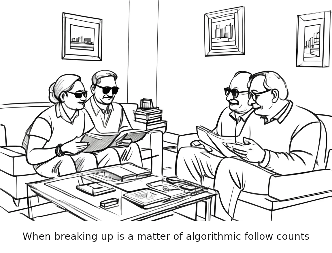 When breaking up is a matter of algorithmic follow counts