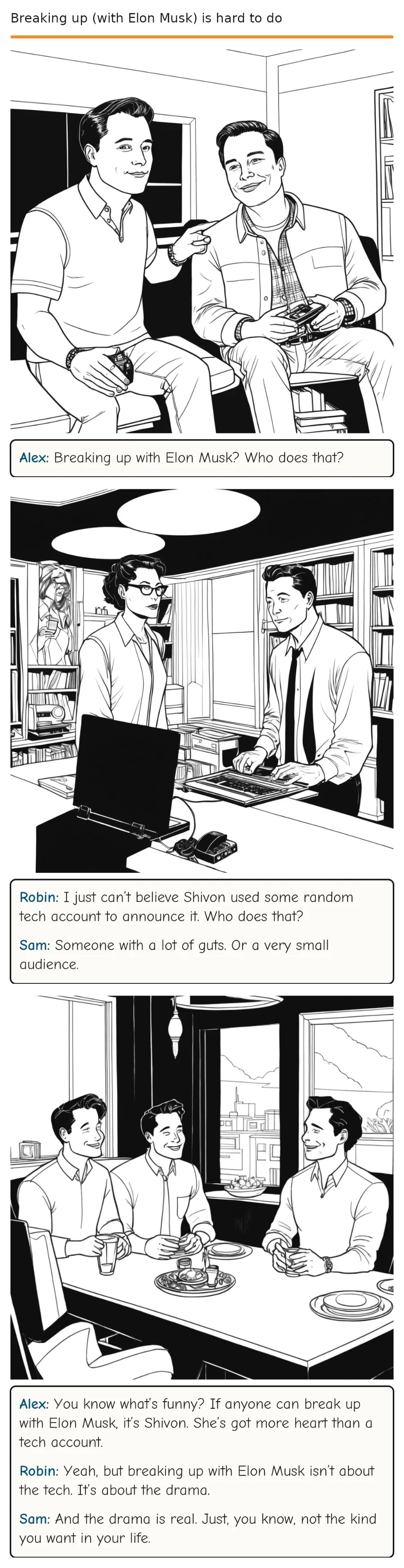 Breaking up (with Elon Musk) is hard to do — comic strip