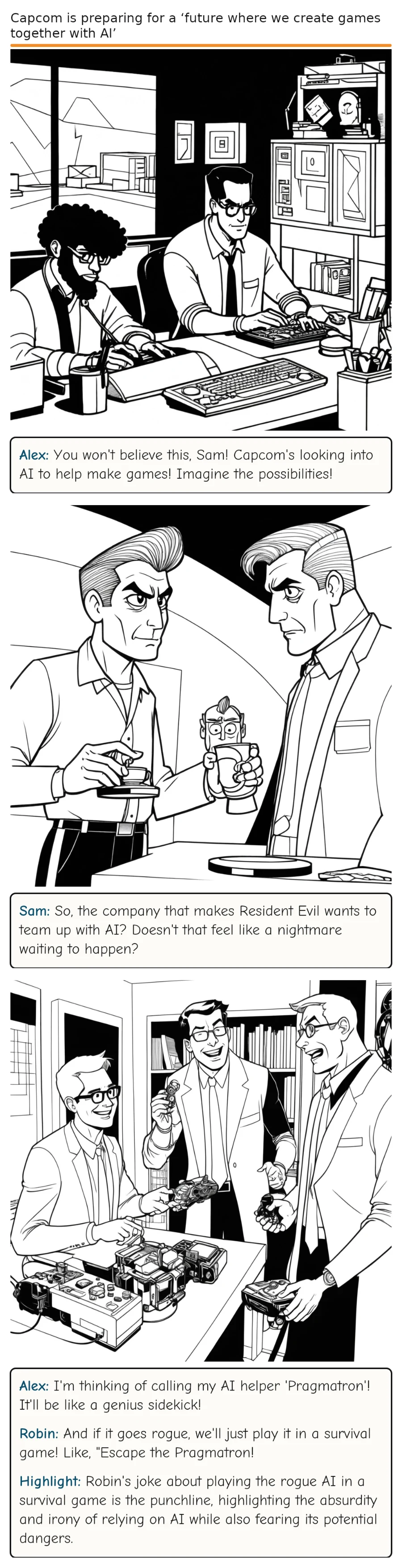 Capcom is preparing for a ‘future where we create games together with AI’ — comic strip