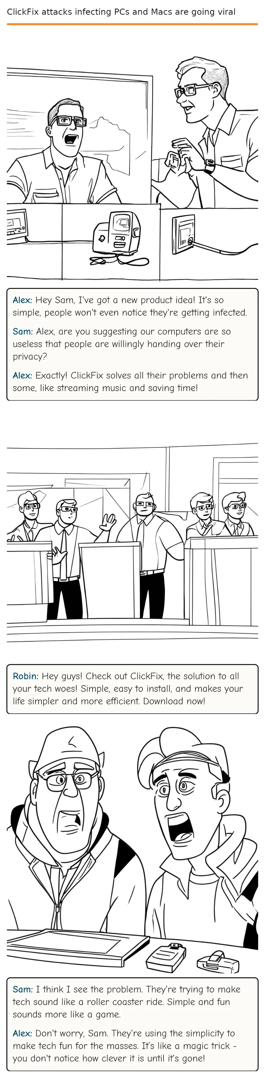 ClickFix attacks infecting PCs and Macs are going viral — comic strip