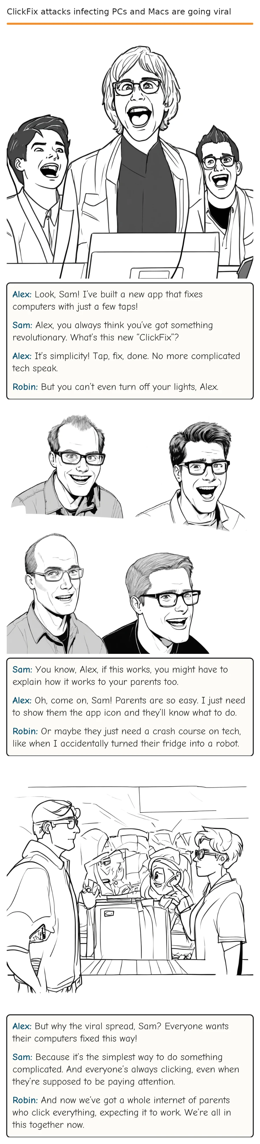 ClickFix attacks infecting PCs and Macs are going viral — comic strip