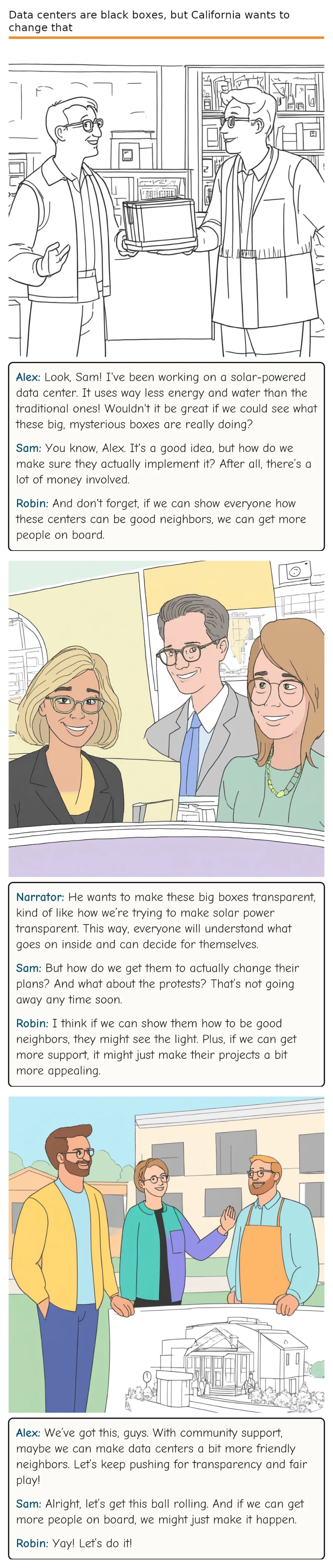 Data centers are black boxes, but California wants to change that — comic strip