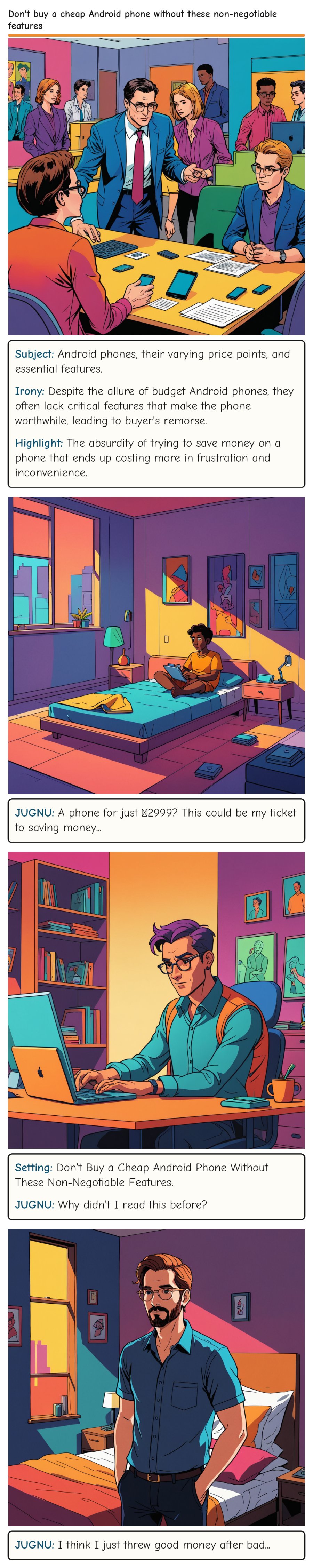 Don't buy a cheap Android phone without these non-negotiable features — comic strip