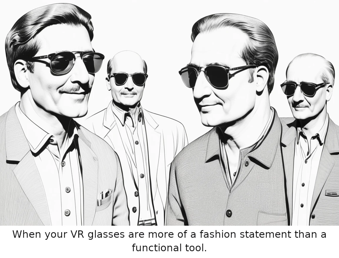When your VR glasses are more of a fashion statement than a functional tool.