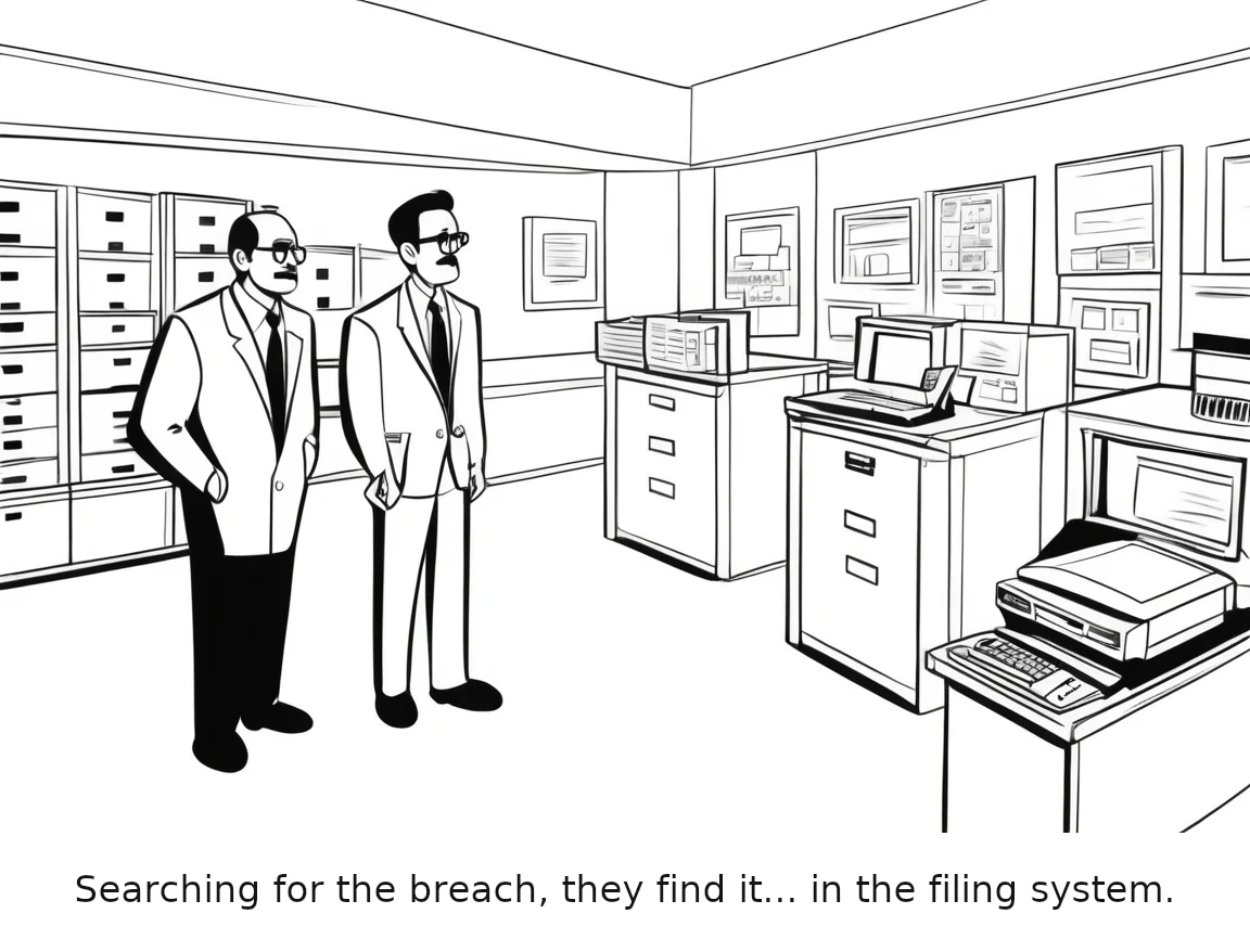 Searching for the breach, they find it... in the filing system.