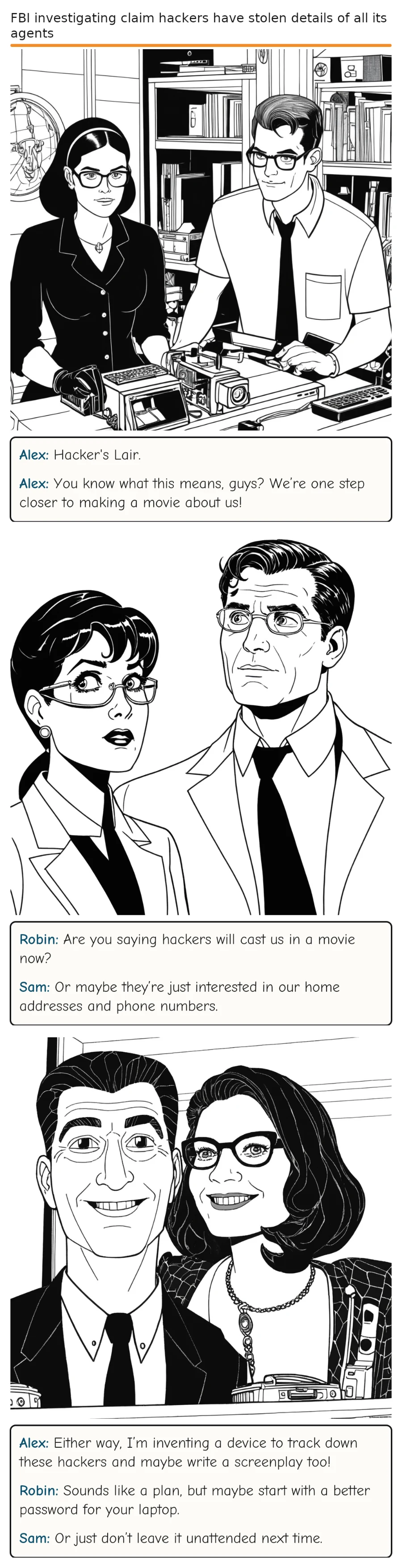 FBI investigating claim hackers have stolen details of all its agents — comic strip
