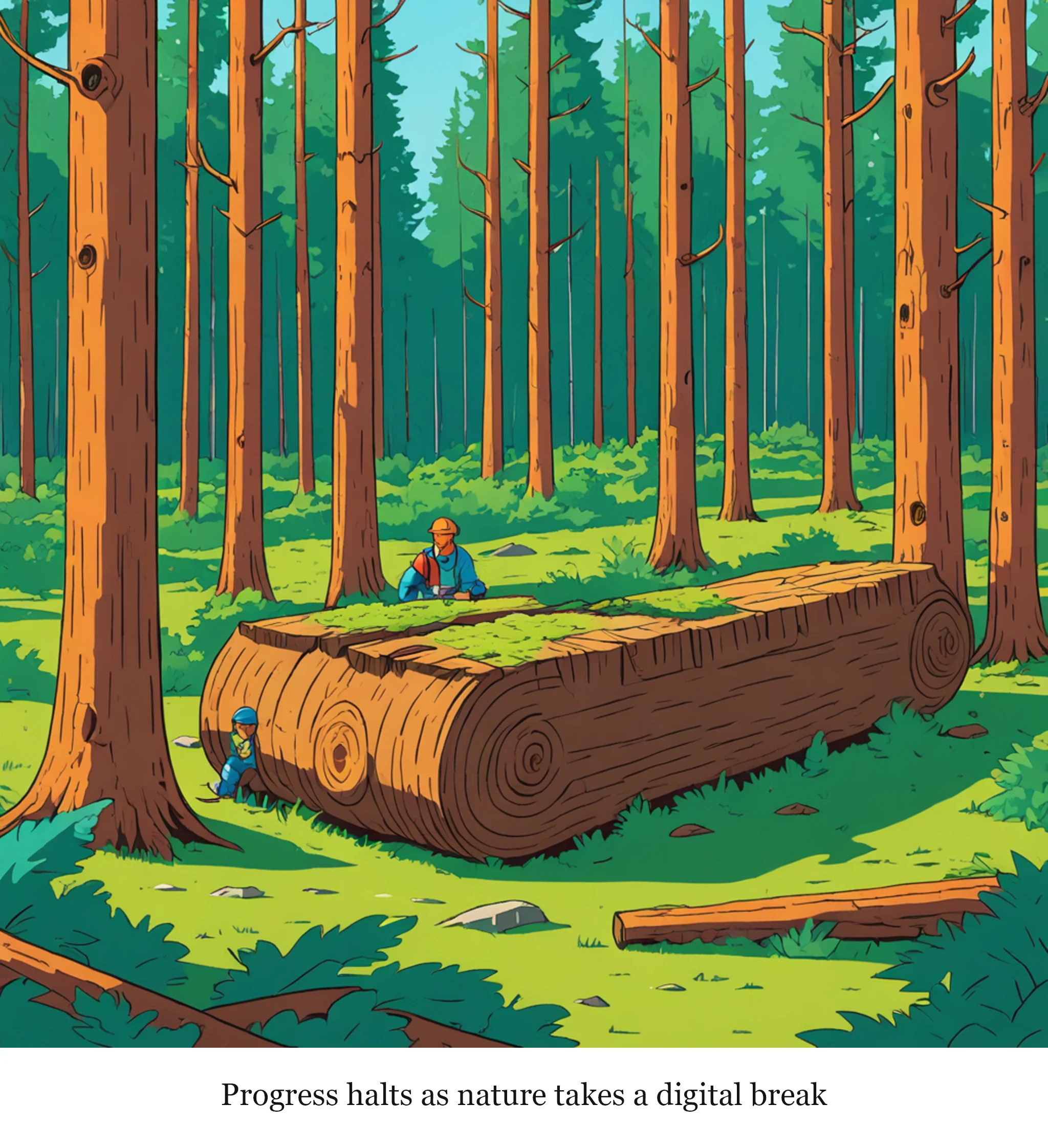 Progress halts as nature takes a digital break