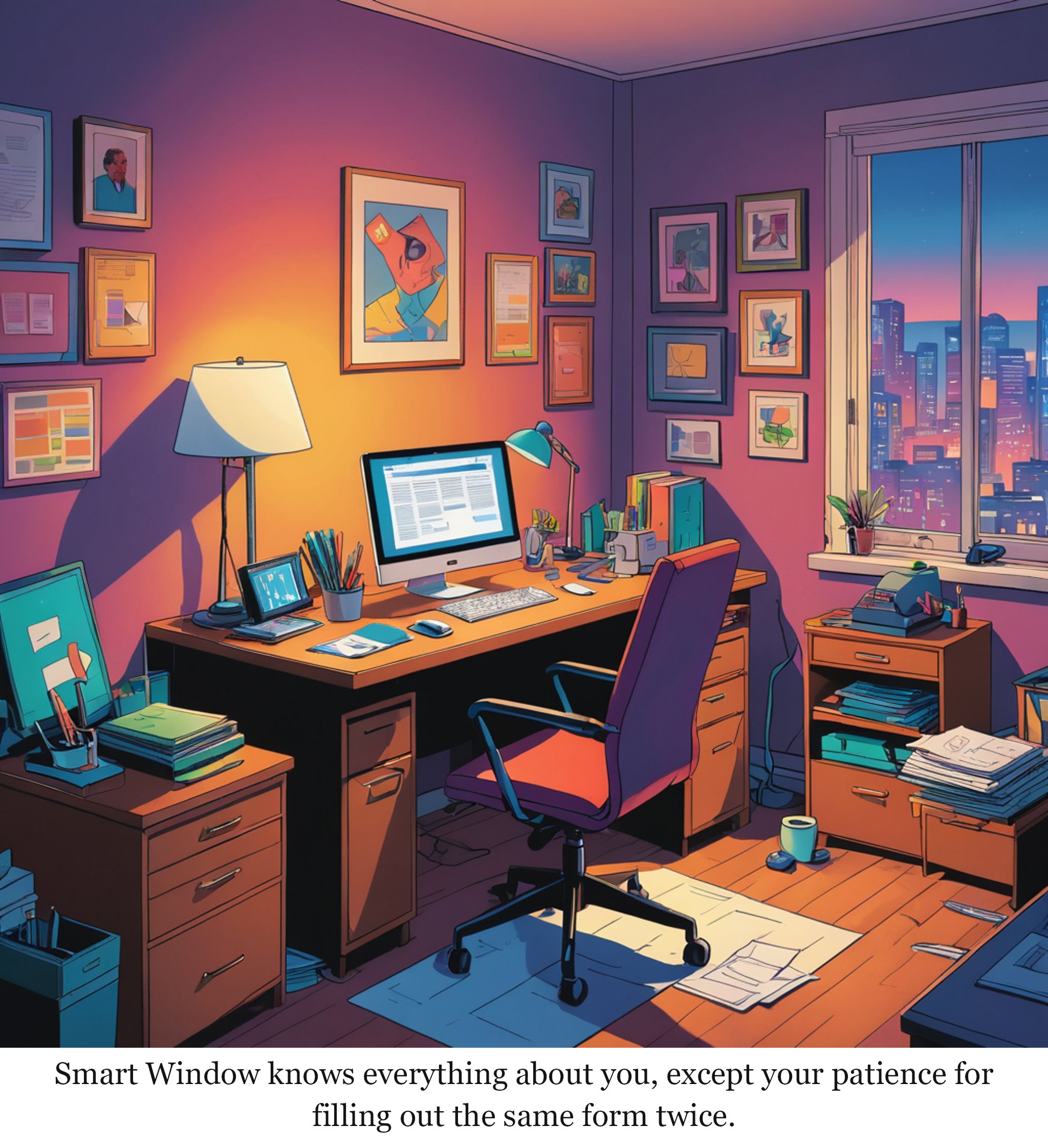 Firefox’s Smart Window adds AI form filling and webpage monitoring — one-panel cartoon