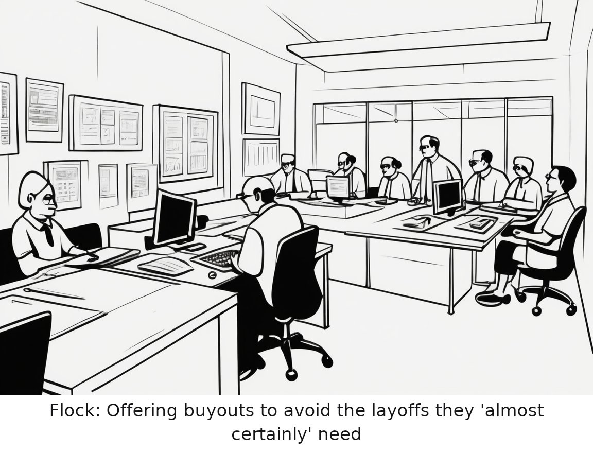 Flock reportedly tries to shrink workforce with employee buyouts — one-panel cartoon