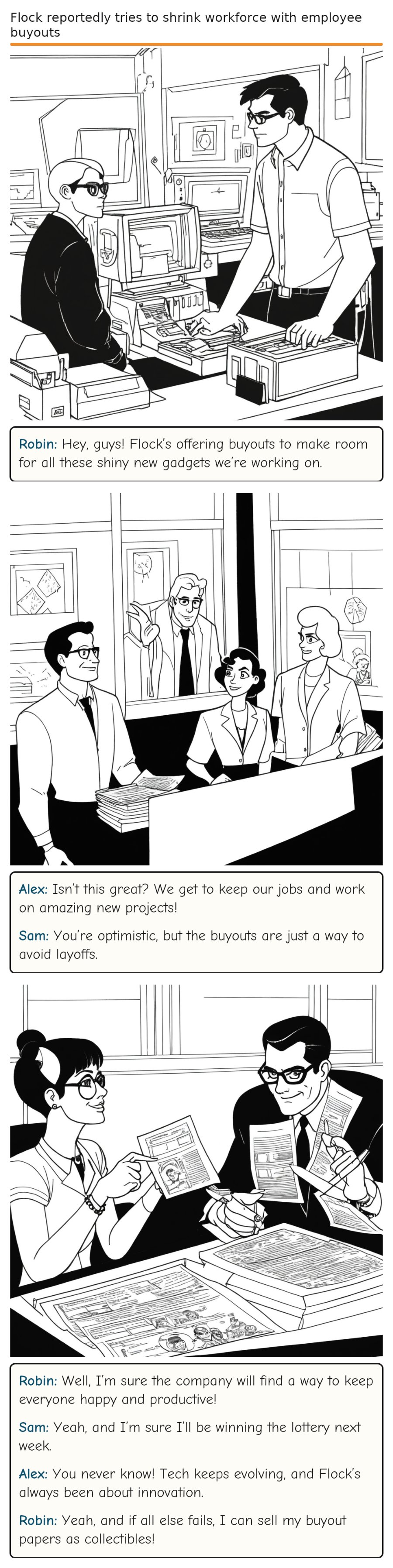 Flock reportedly tries to shrink workforce with employee buyouts — comic strip