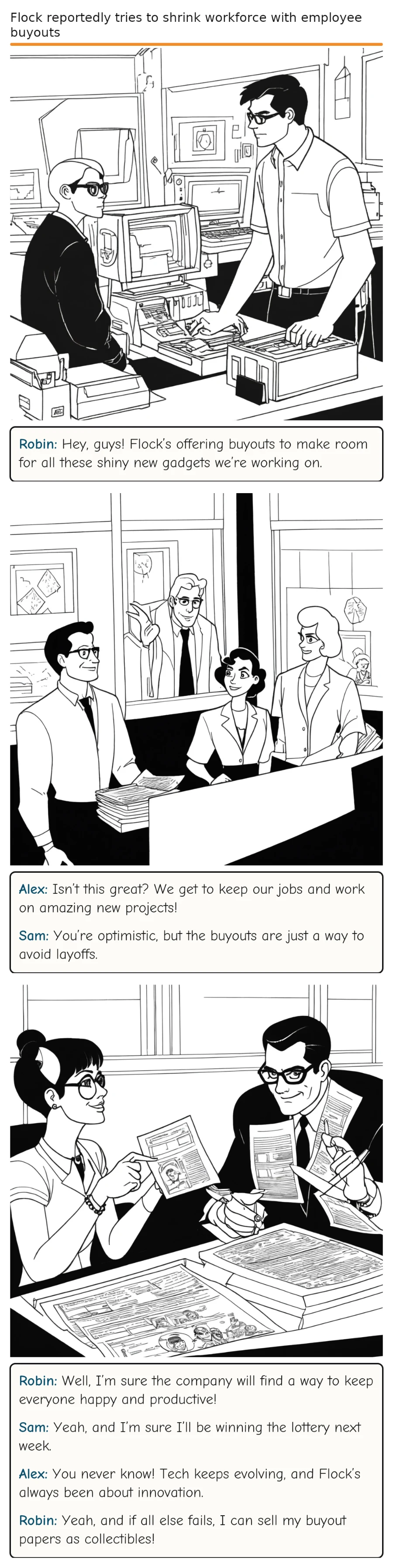 Flock reportedly tries to shrink workforce with employee buyouts — comic strip