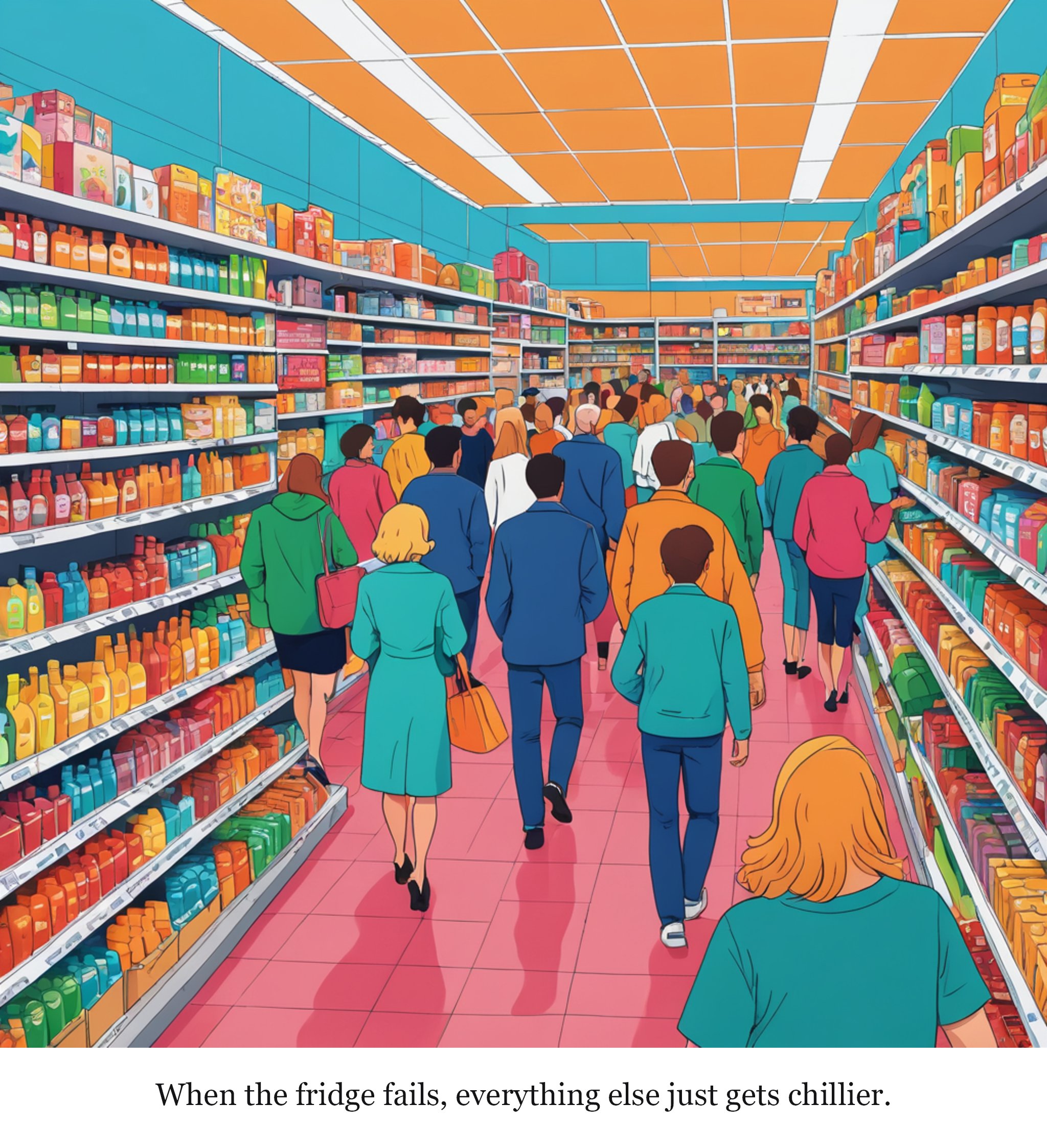 French supermarket director apologises after cyber-attack spoils fresh and frozen food - video — one-panel cartoon