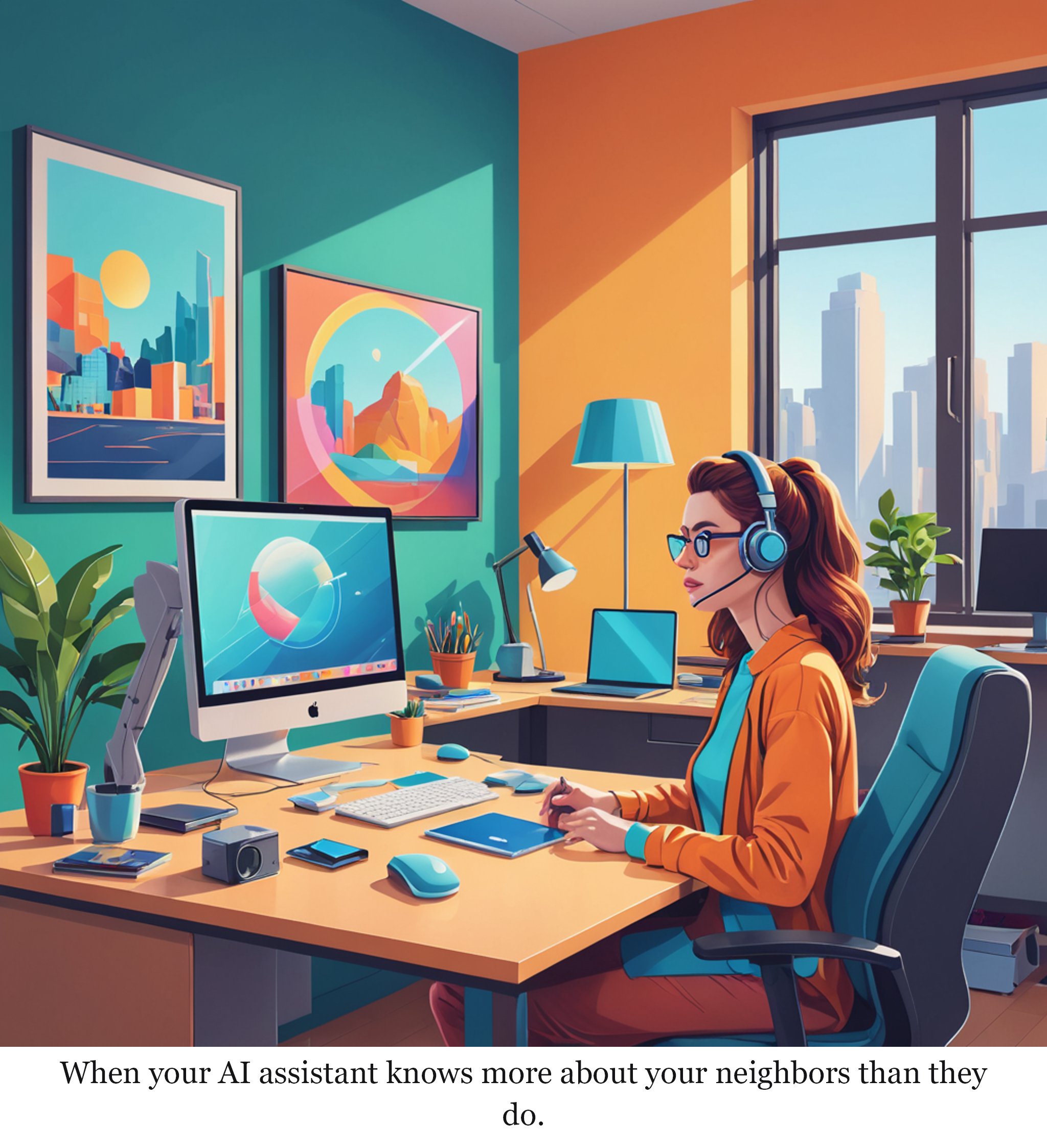 Friends don’t let friends feed their data to AI agents — one-panel cartoon