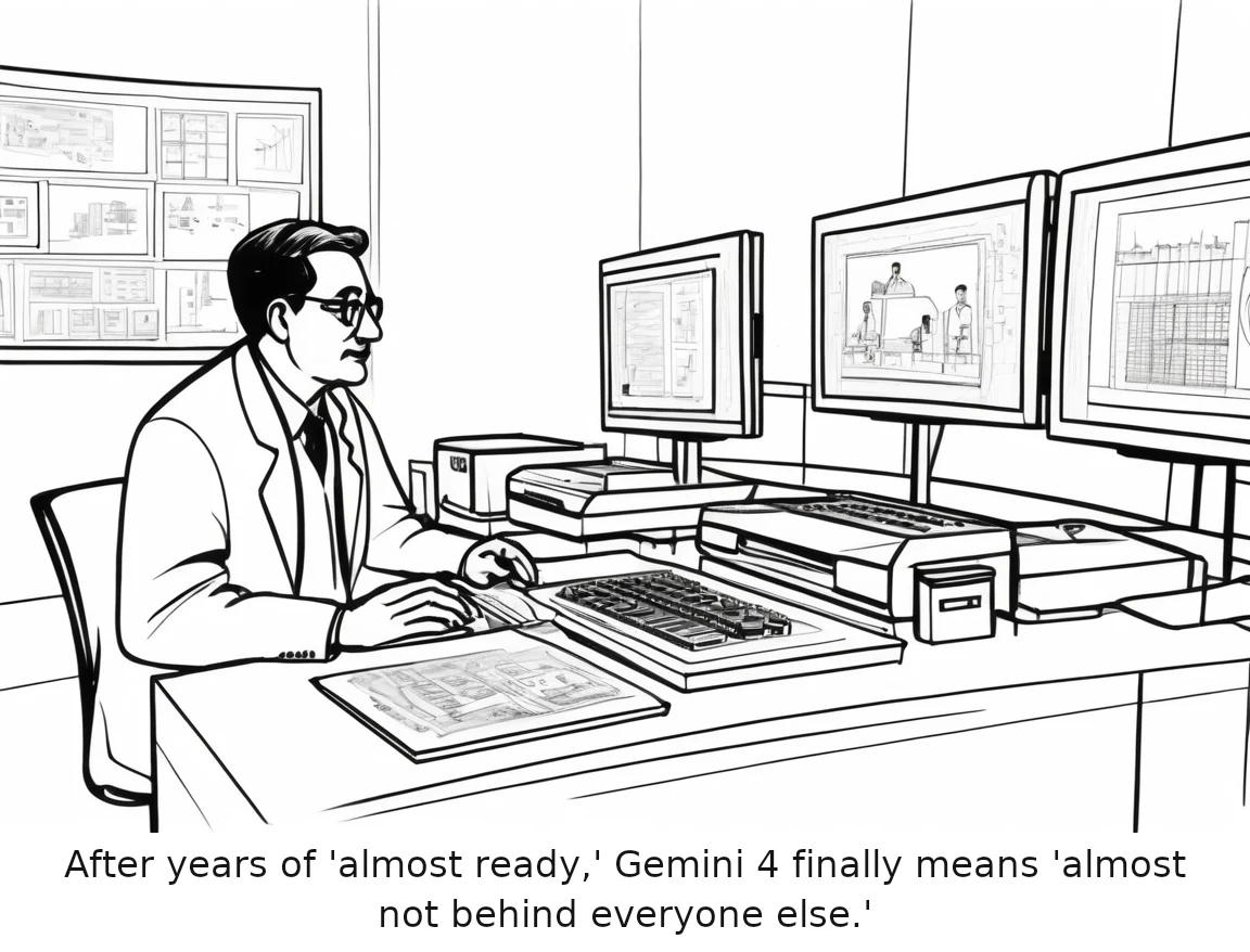 After years of 'almost ready,' Gemini 4 finally means 'almost not behind everyone else.'