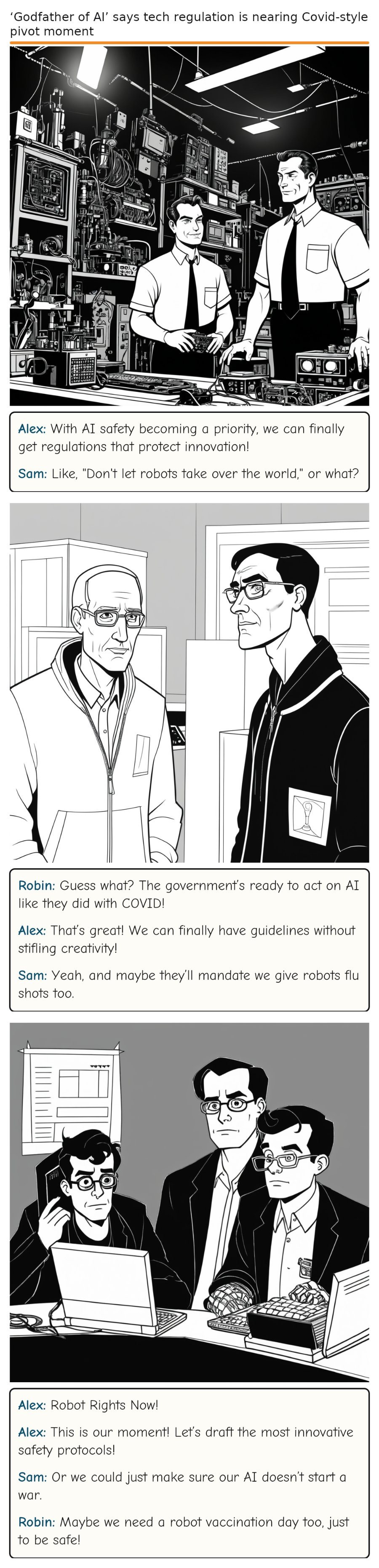 ‘Godfather of AI’ says tech regulation is nearing Covid-style pivot moment — comic strip