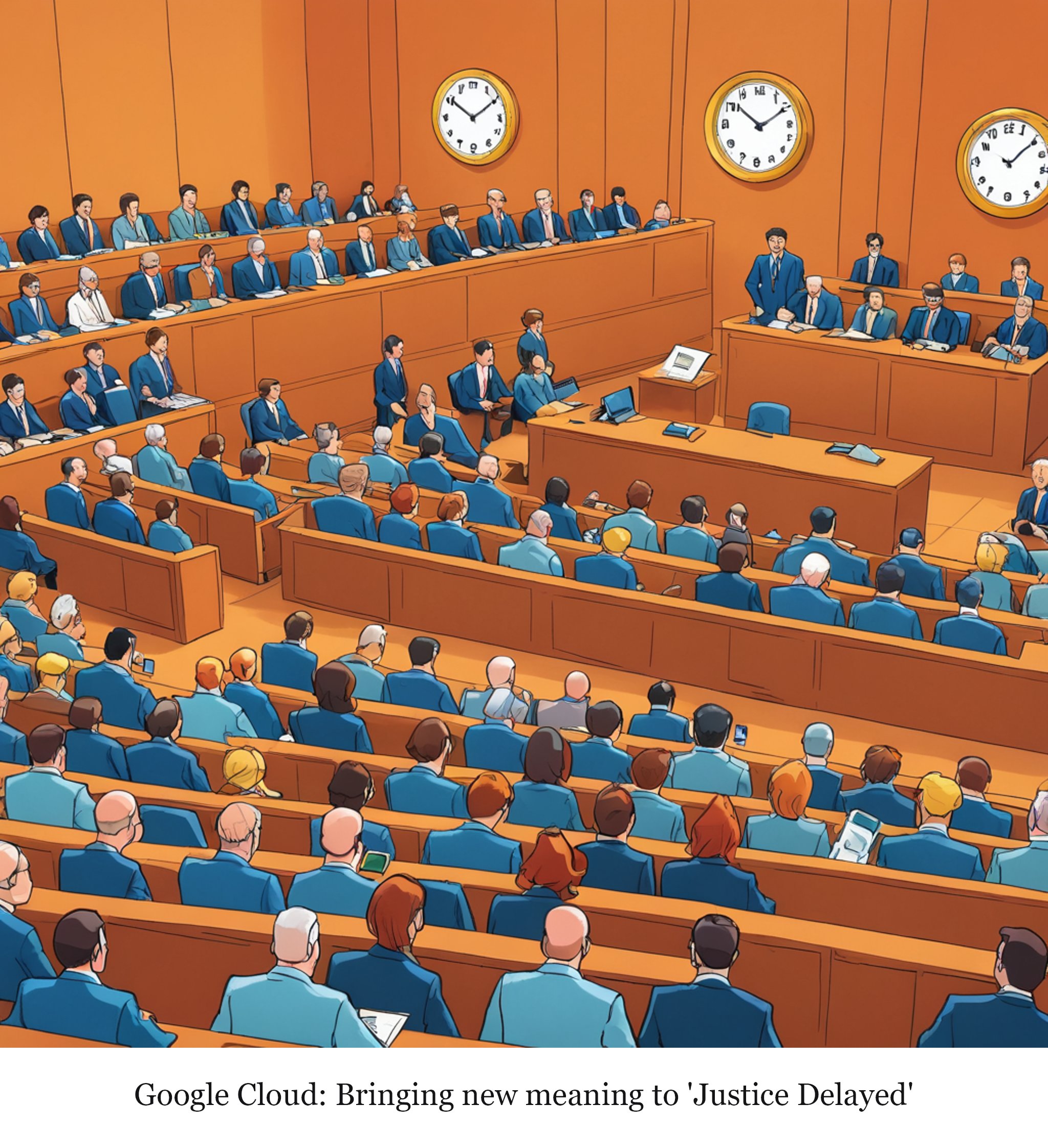 Google cloud failure hits millions as UK courts and banks knocked offline — one-panel cartoon