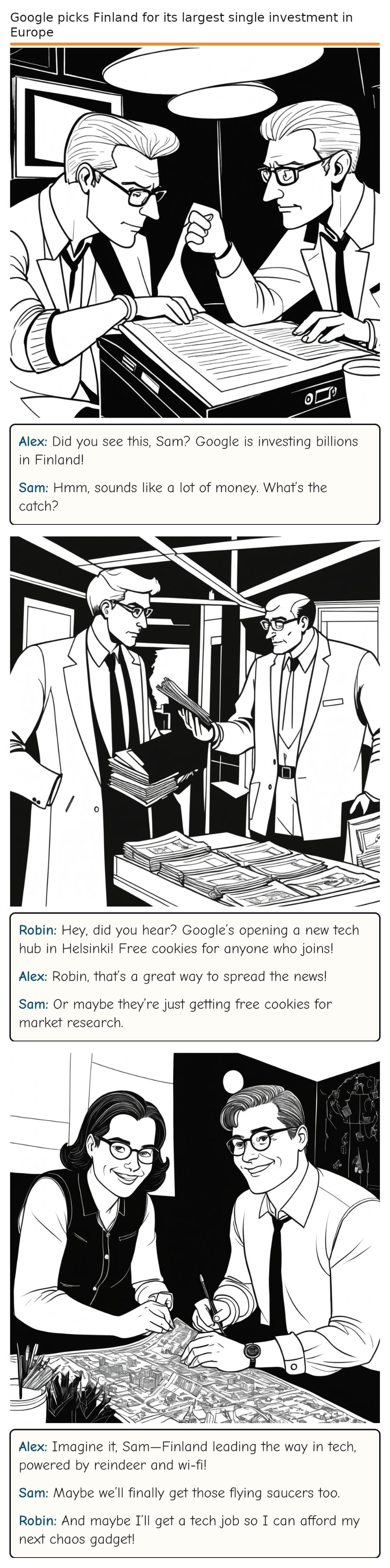 Google picks Finland for its largest single investment in Europe — comic strip