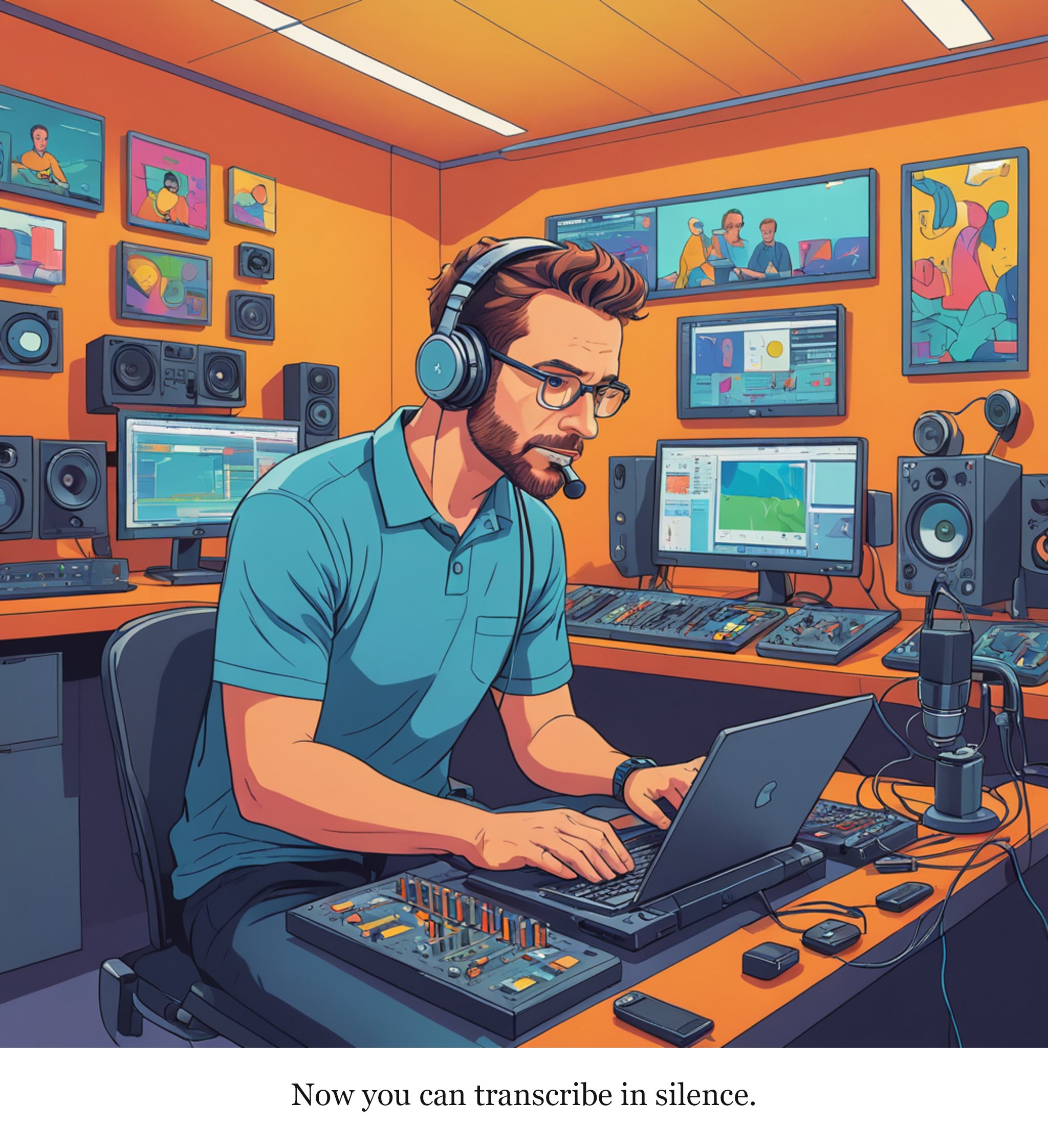Now you can transcribe in silence.