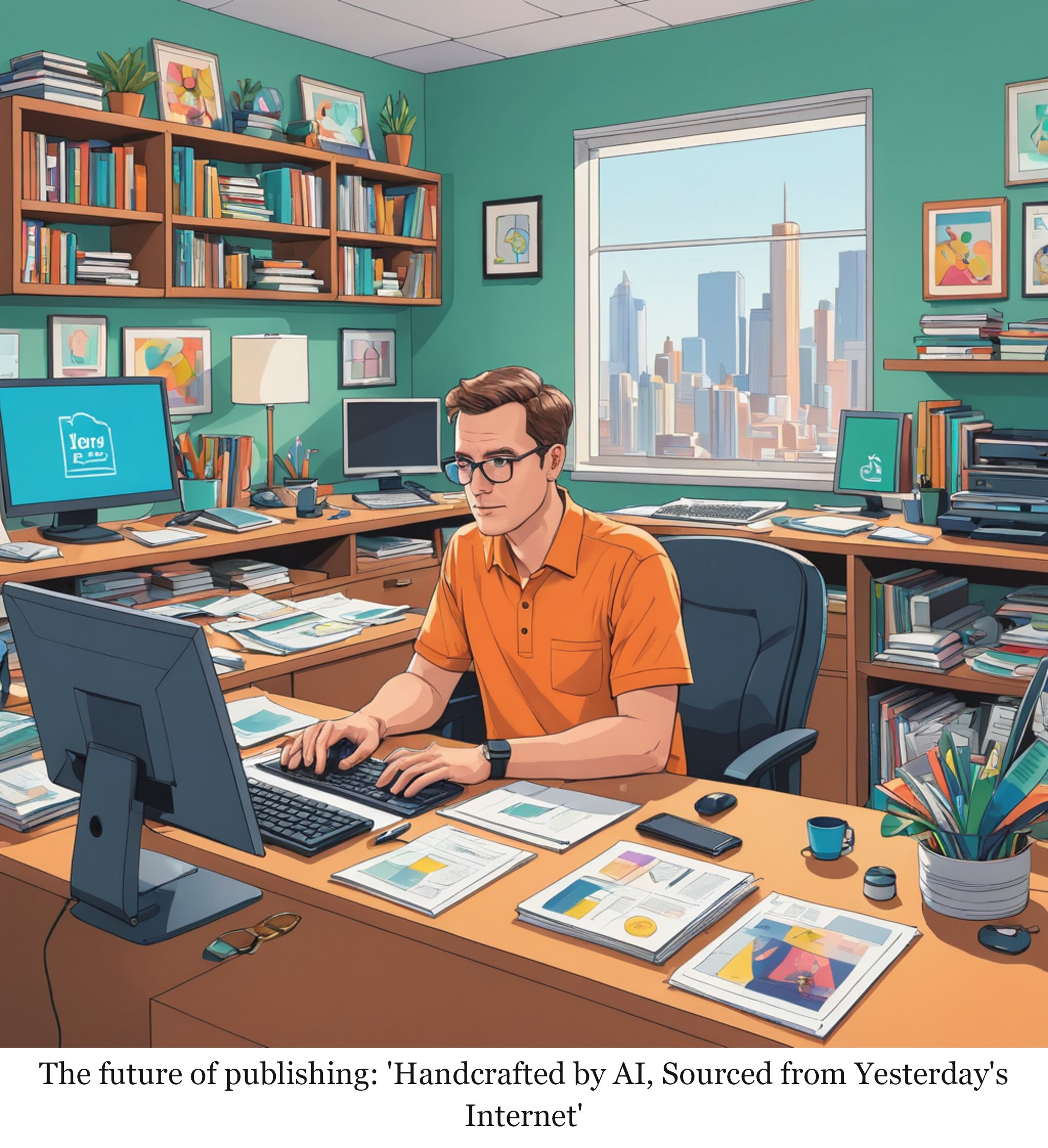 Google’s AI search changes upended online publishing — one-panel cartoon