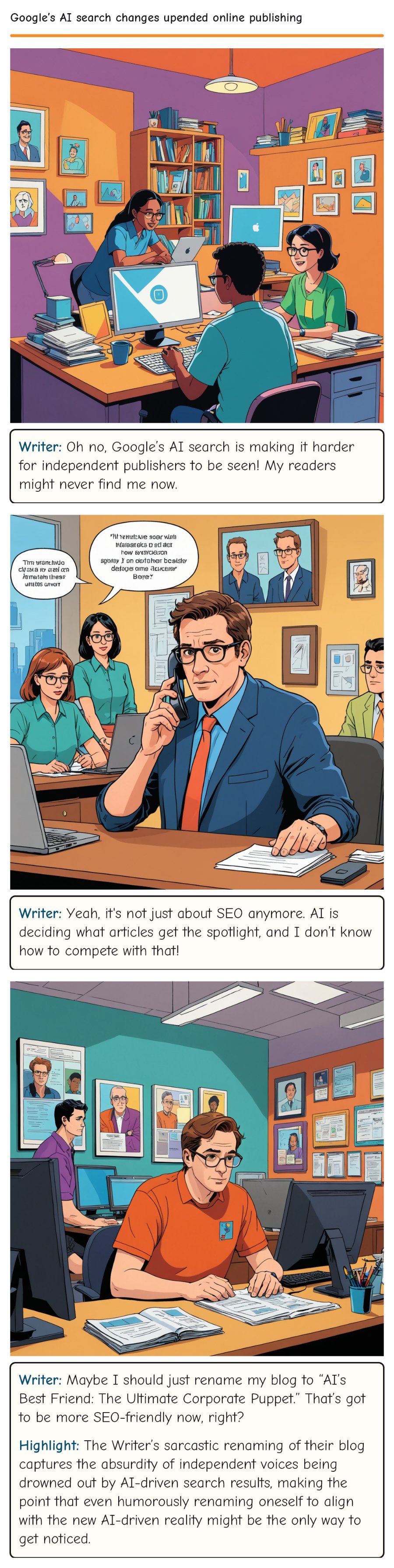 Google’s AI search changes upended online publishing — comic strip