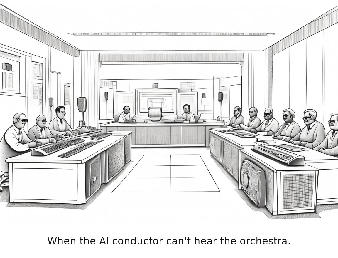 Google's Open Agentic Orchestrator — one-panel cartoon