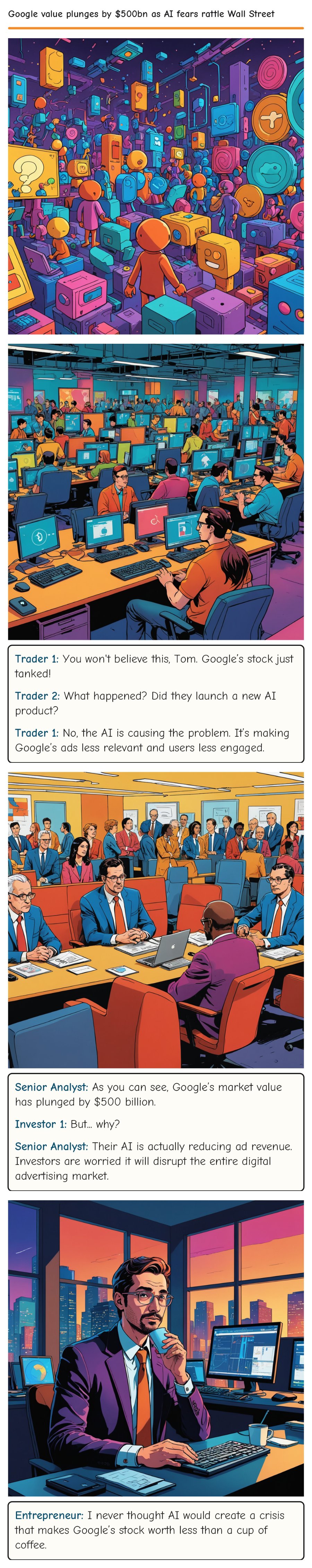 Google value plunges by $500bn as AI fears rattle Wall Street — comic strip
